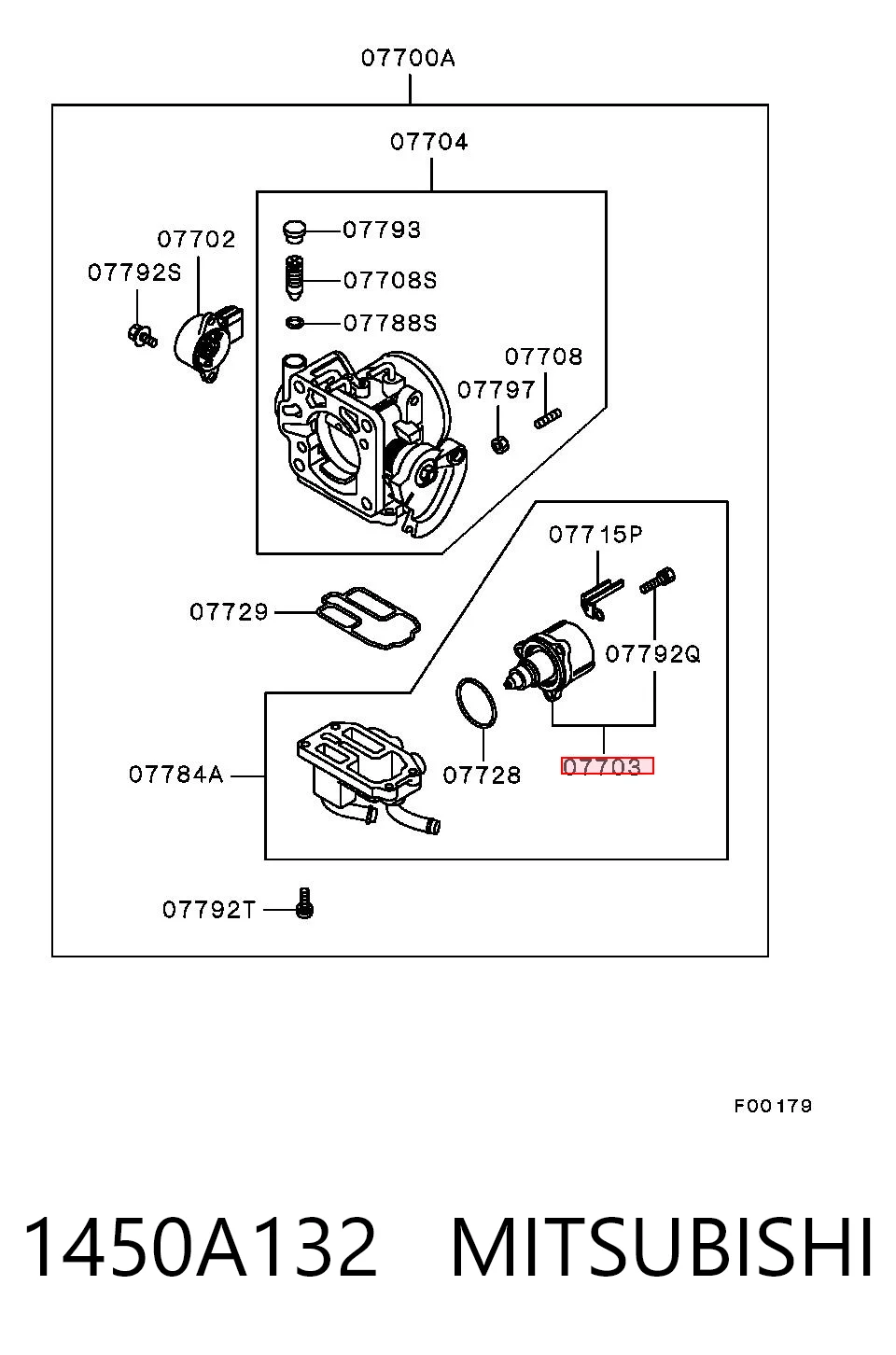 1450A132 Mitsubishi Regulator biegu jałowego