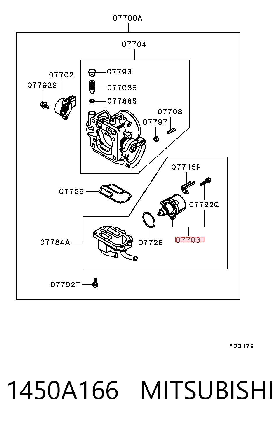 1450A166 Mitsubishi Regulator biegu jałowego