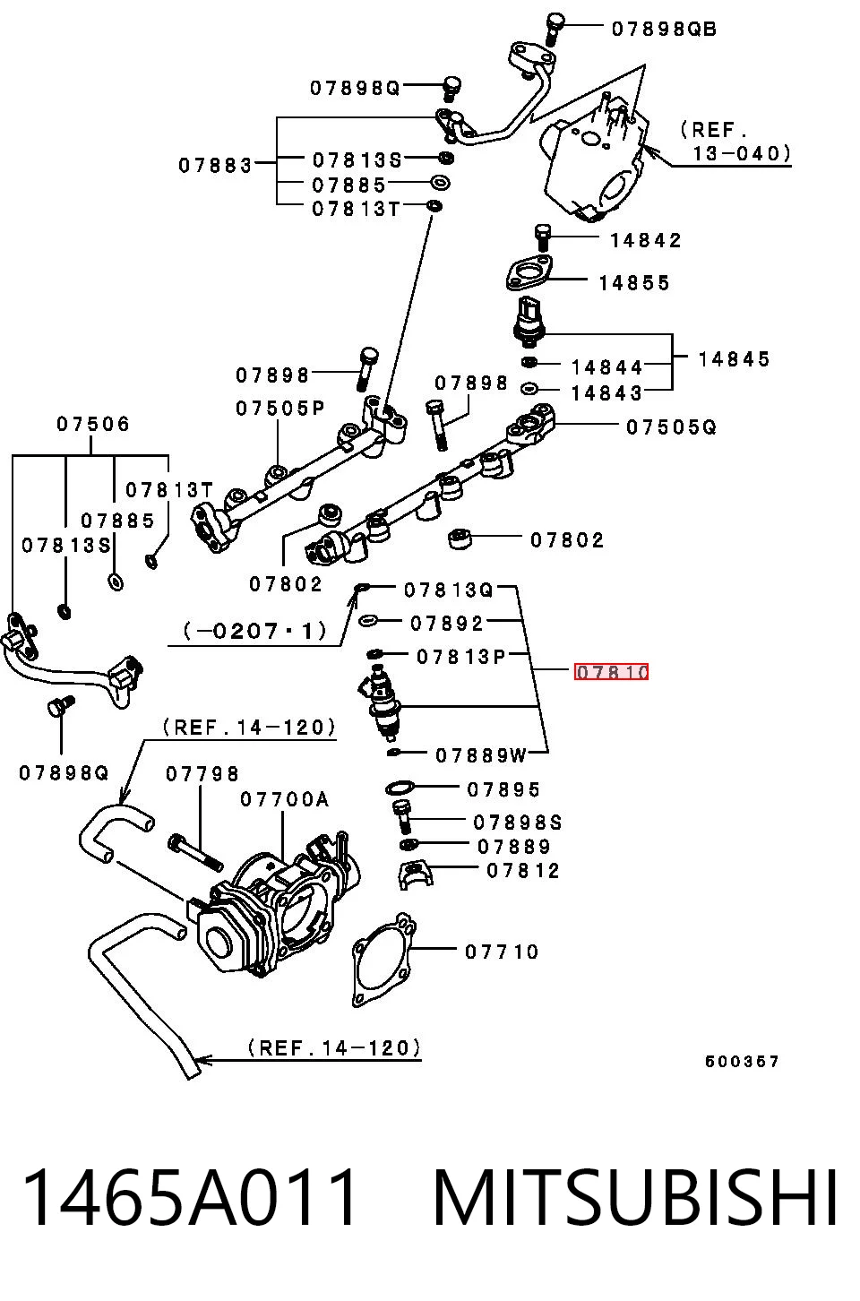 1465A011 Mitsubishi Wtryskiwacz paliwa