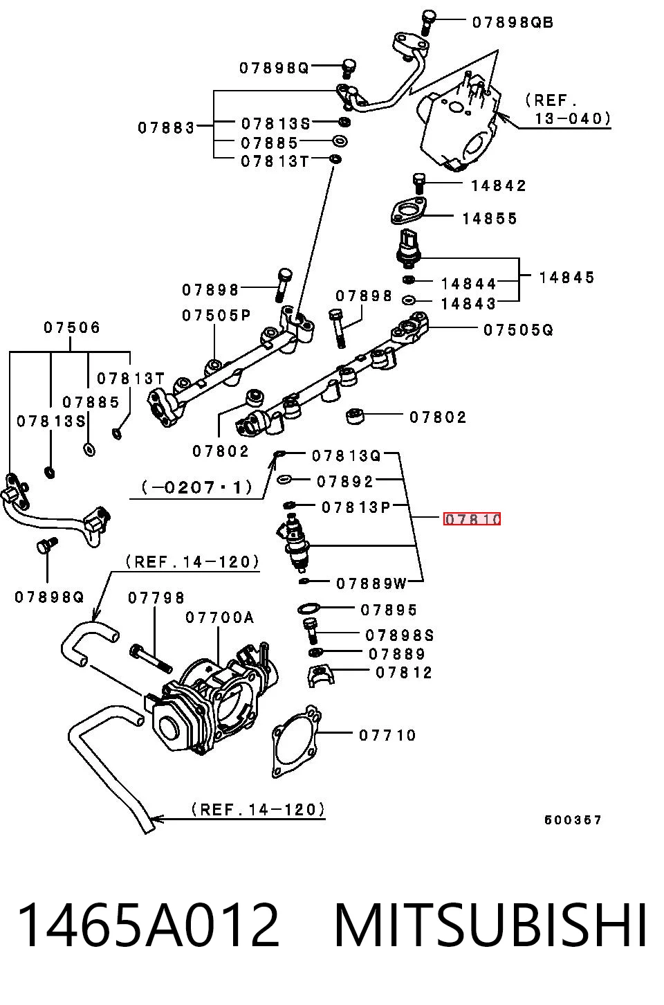 1465A012 Mitsubishi Wtryskiwacz paliwa