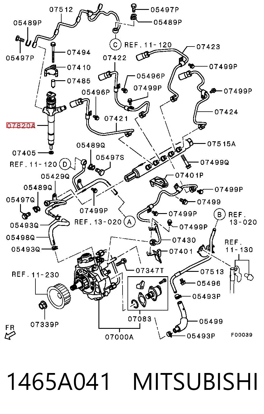 1465A041 Mitsubishi Wtryskiwacz paliwa
