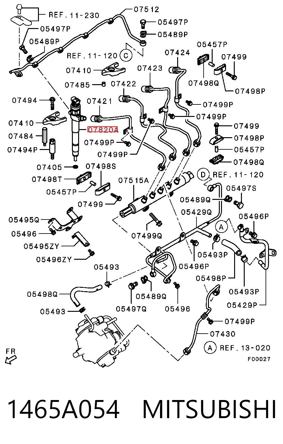 1465A054 Mitsubishi Wtryskiwacz paliwa
