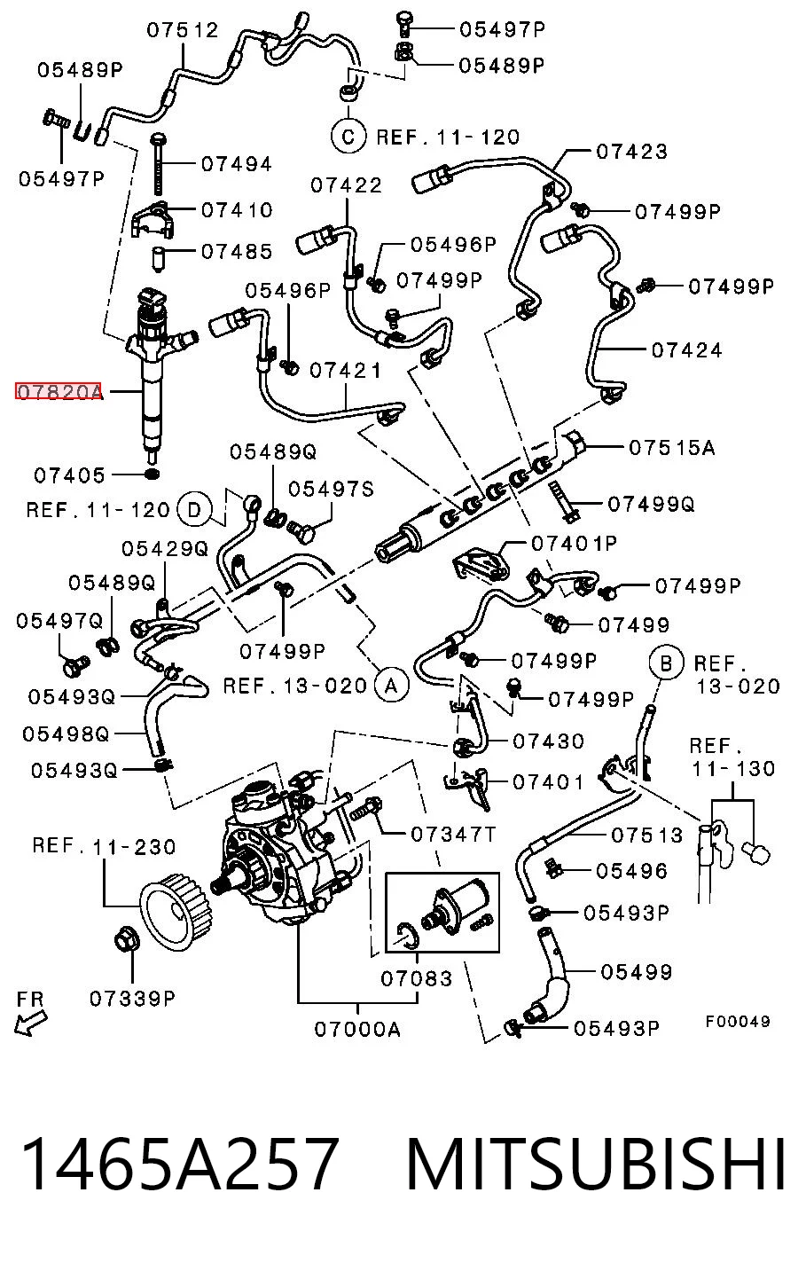1465A257 Mitsubishi Wtryskiwacz paliwa