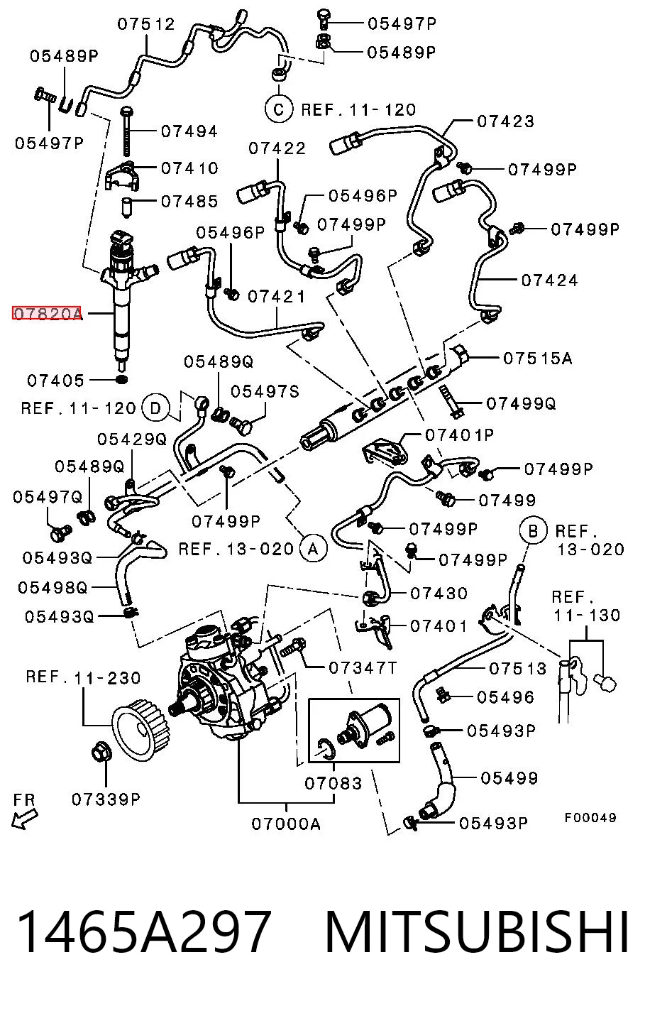1465A297 Mitsubishi Wtryskiwacz paliwa