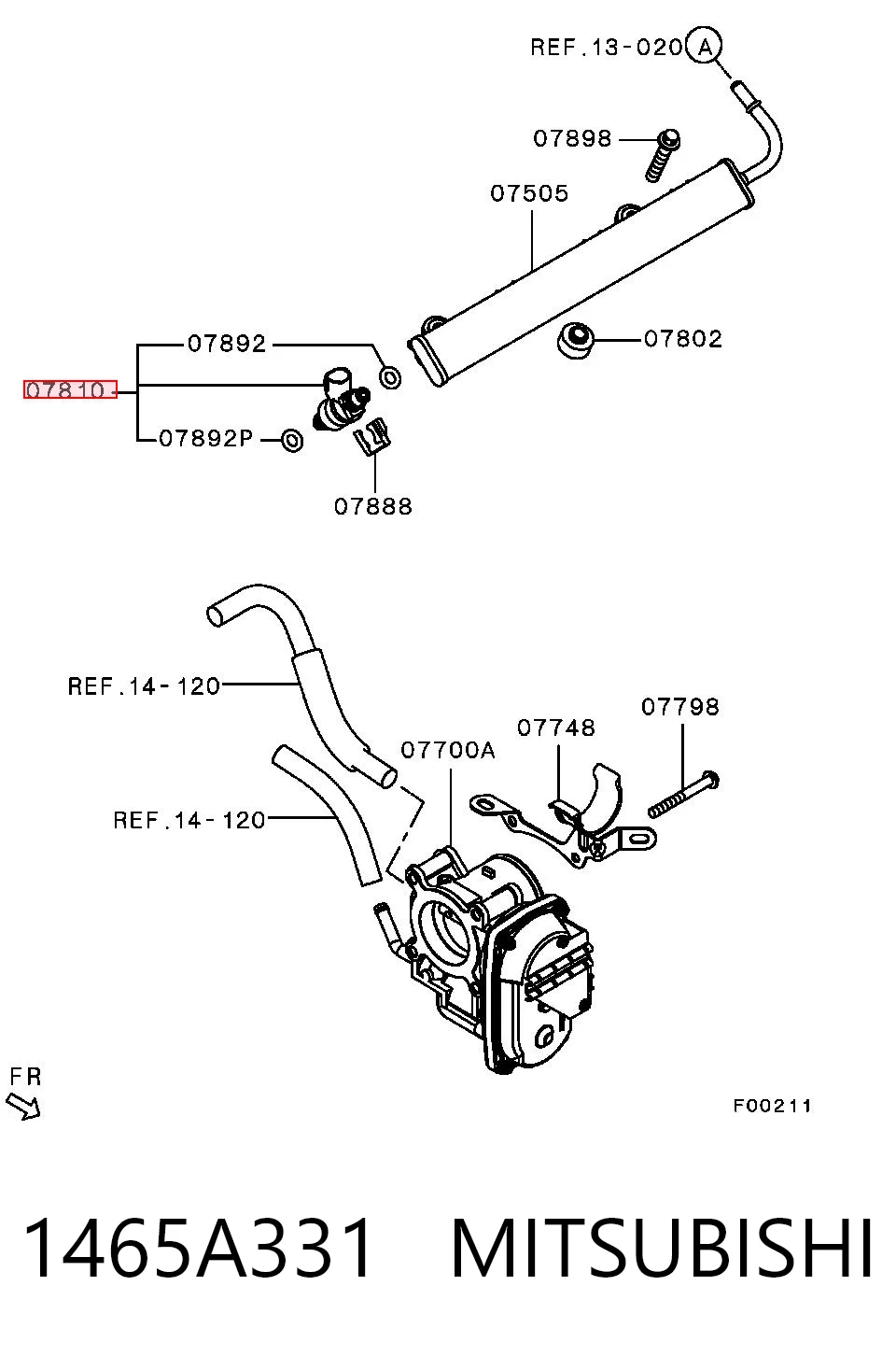 1465A331 Mitsubishi Wtryskiwacz paliwa