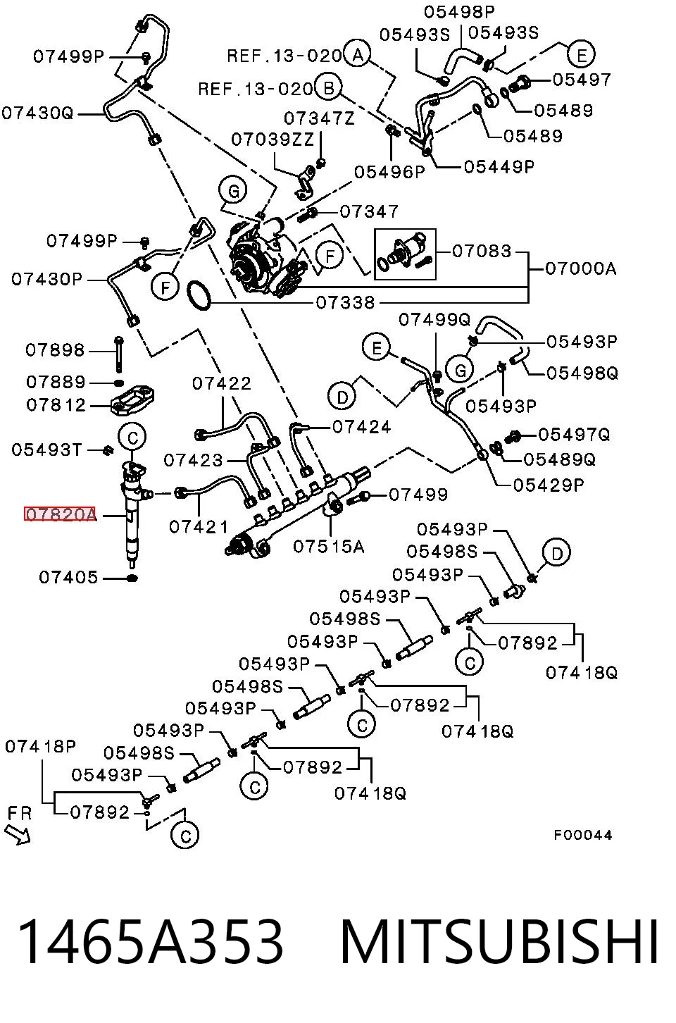1465A353 Mitsubishi Wtryskiwacz paliwa