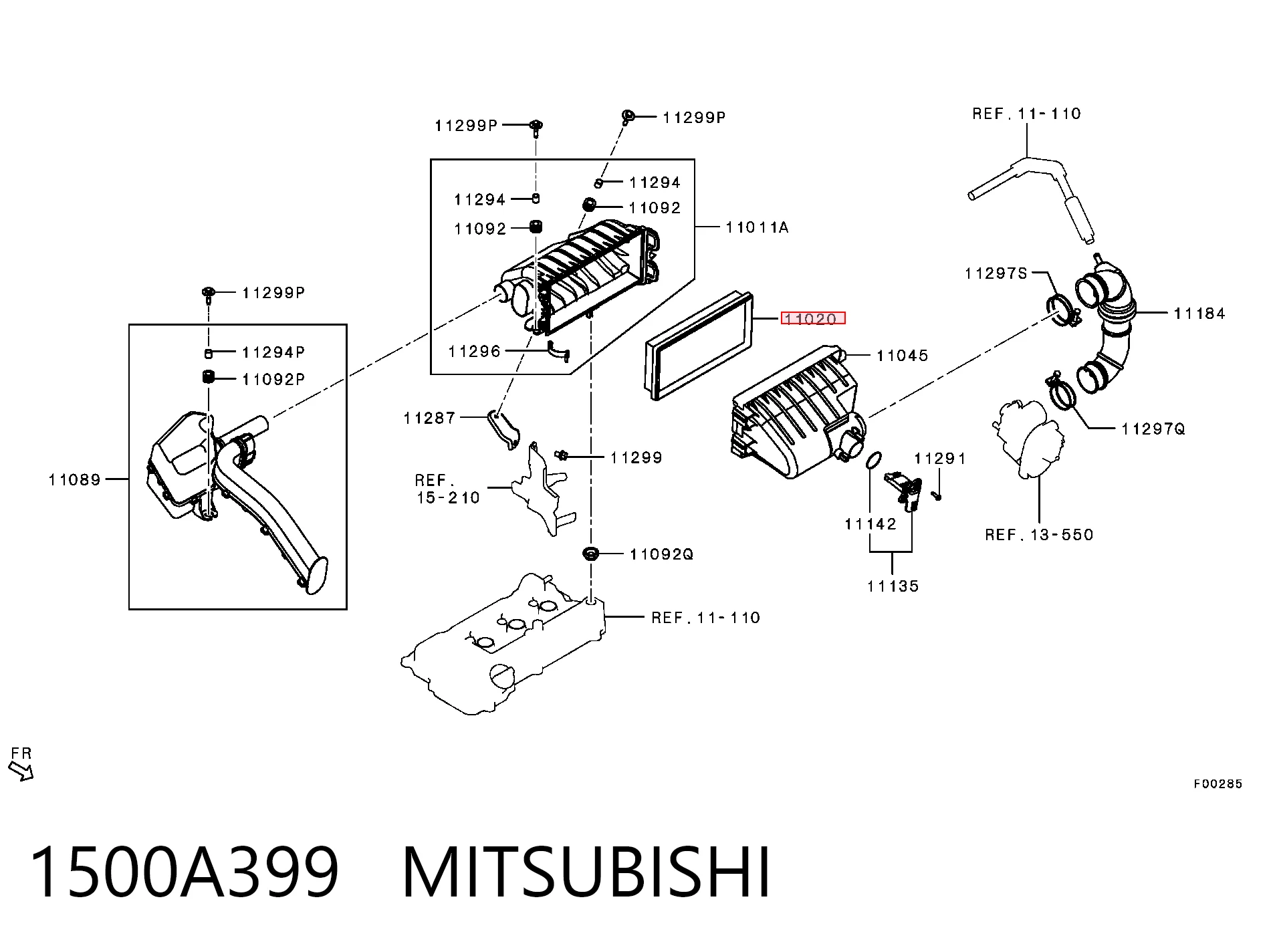 1500A399 Mitsubishi Filtr powietrza