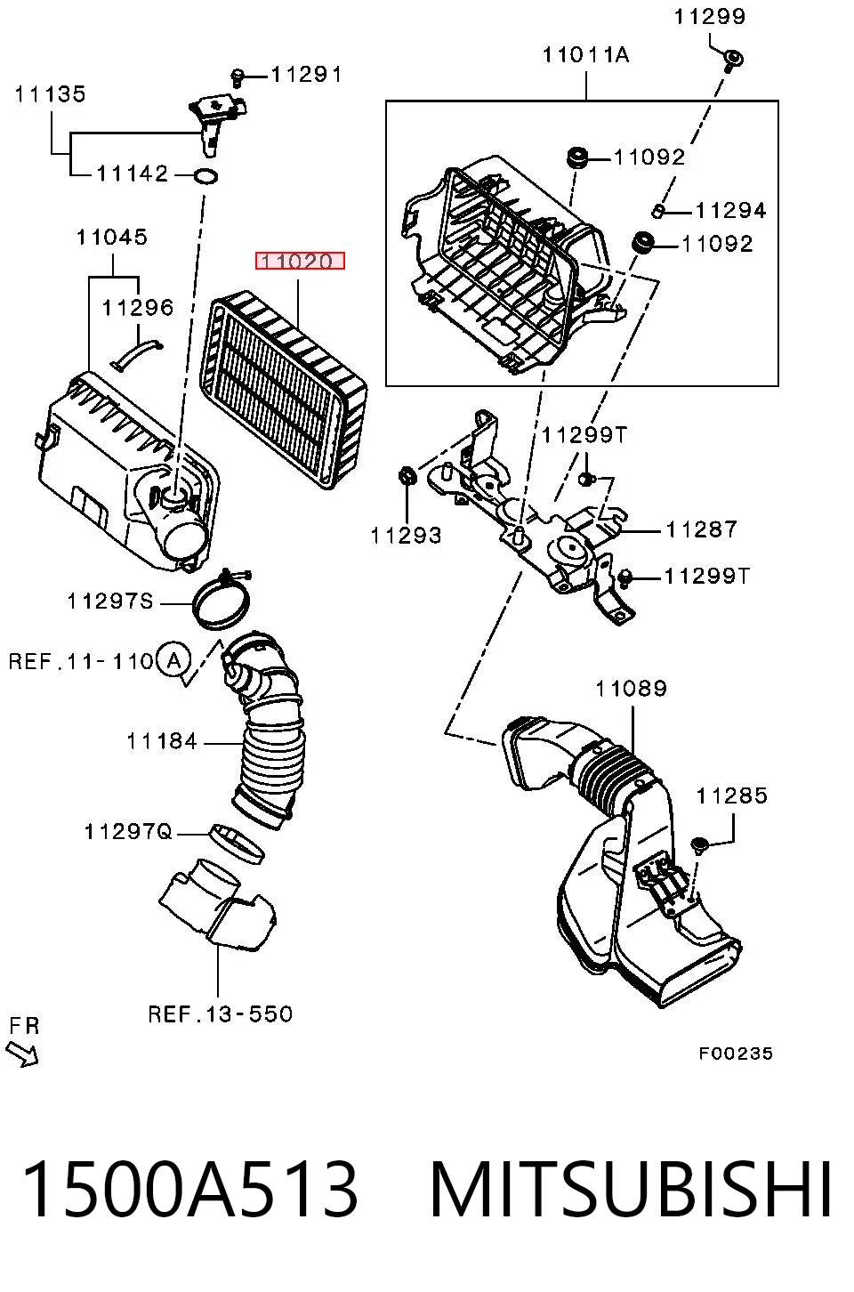 1500A513 Mitsubishi Filtr powietrza