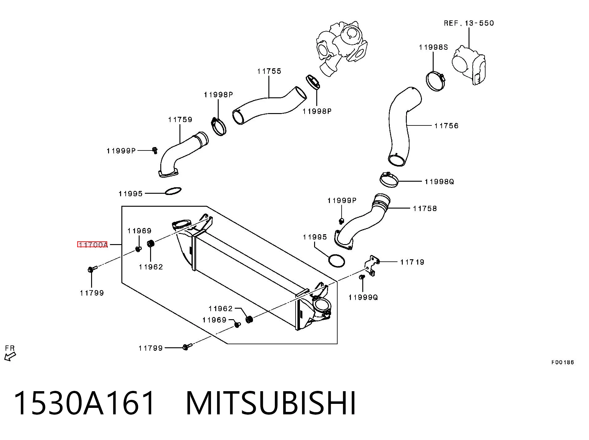1530A161 Mitsubishi Chłodnica intercoolera