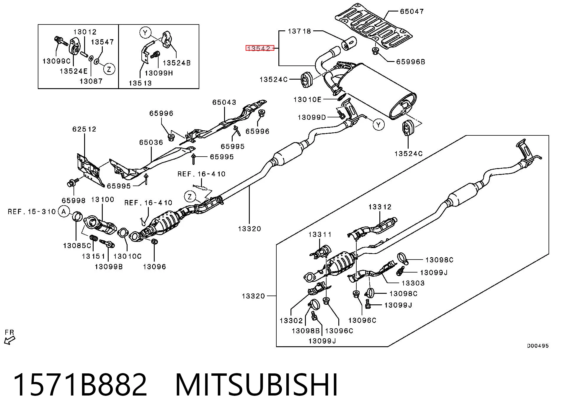 Kupić Tłumik, tylna część Mitsubishi ASX GA w dobrej cenie