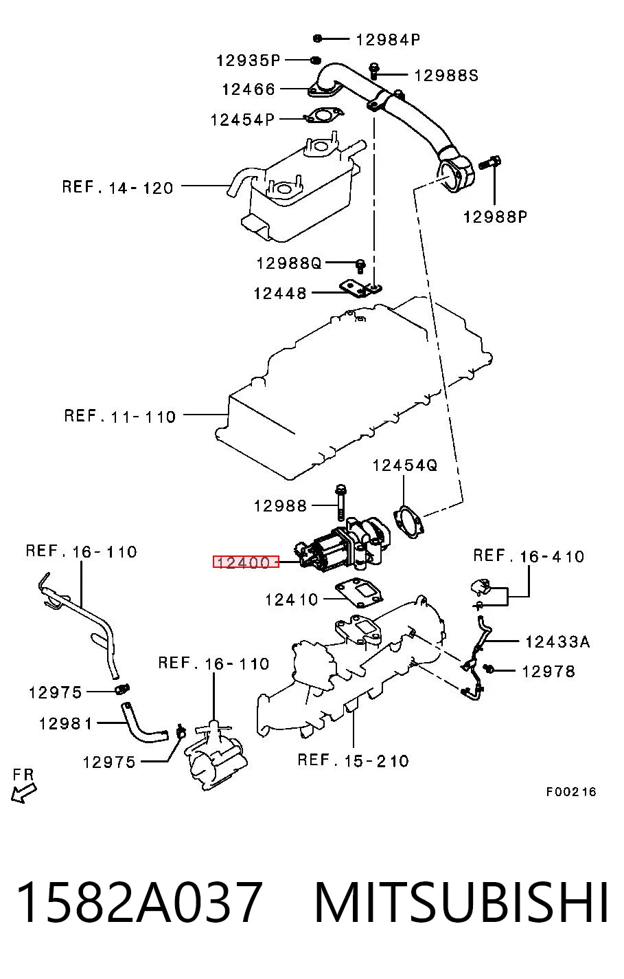1582A037 Mitsubishi Zawór recyrkulacji spalin EGR