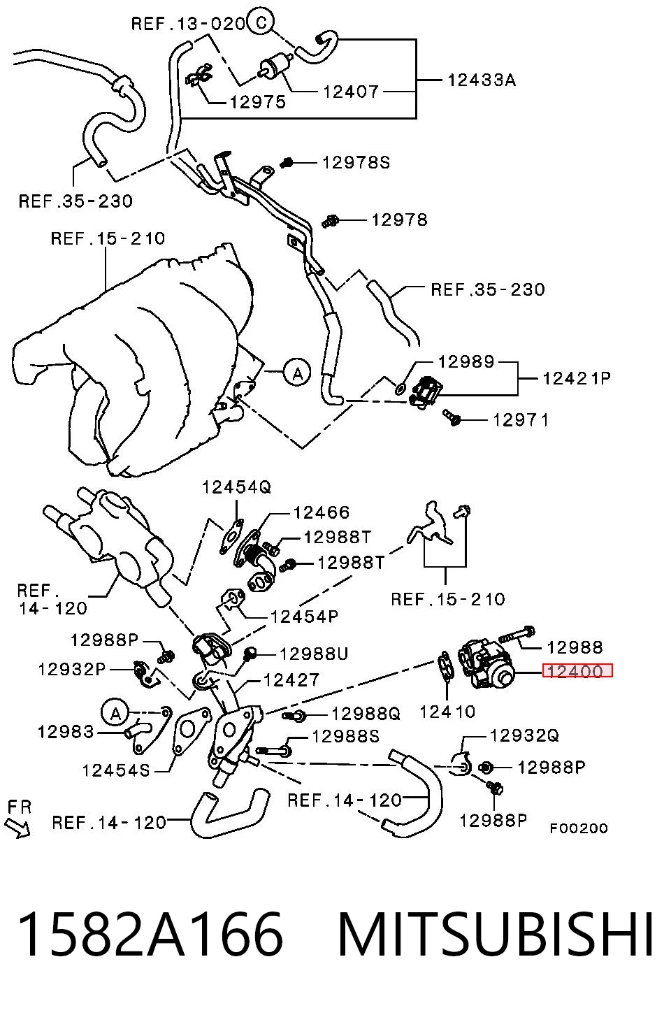 1582A166 Mitsubishi Zawór recyrkulacji spalin EGR
