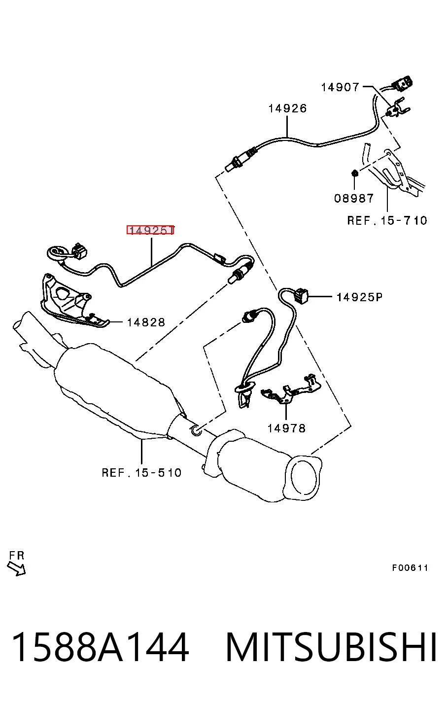 1588A144 Mitsubishi Sonda lambda czujnik tlenu po katalizatorze