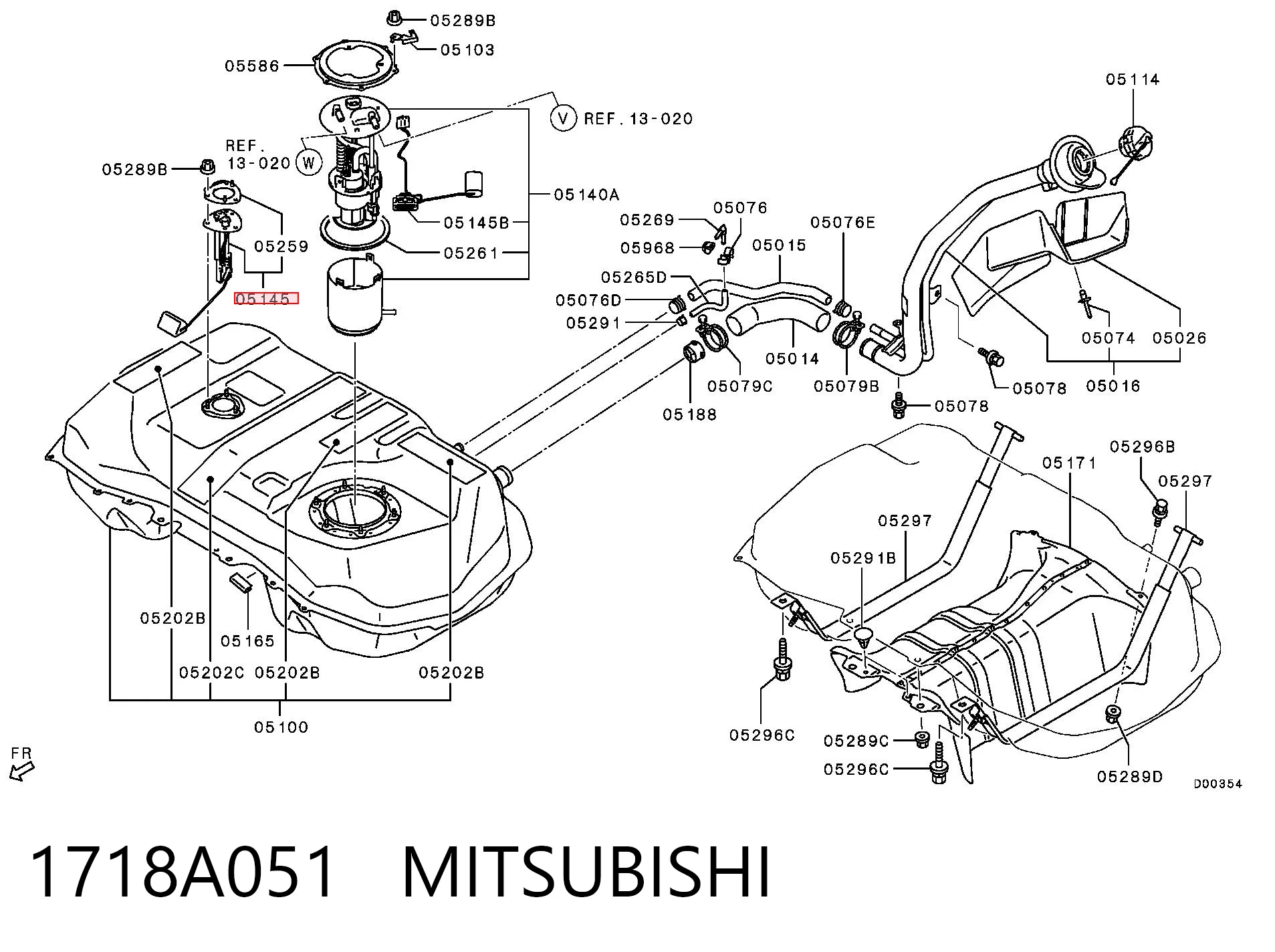 1718A051 Mitsubishi Czujnik poziomu paliwa w zbiorniku