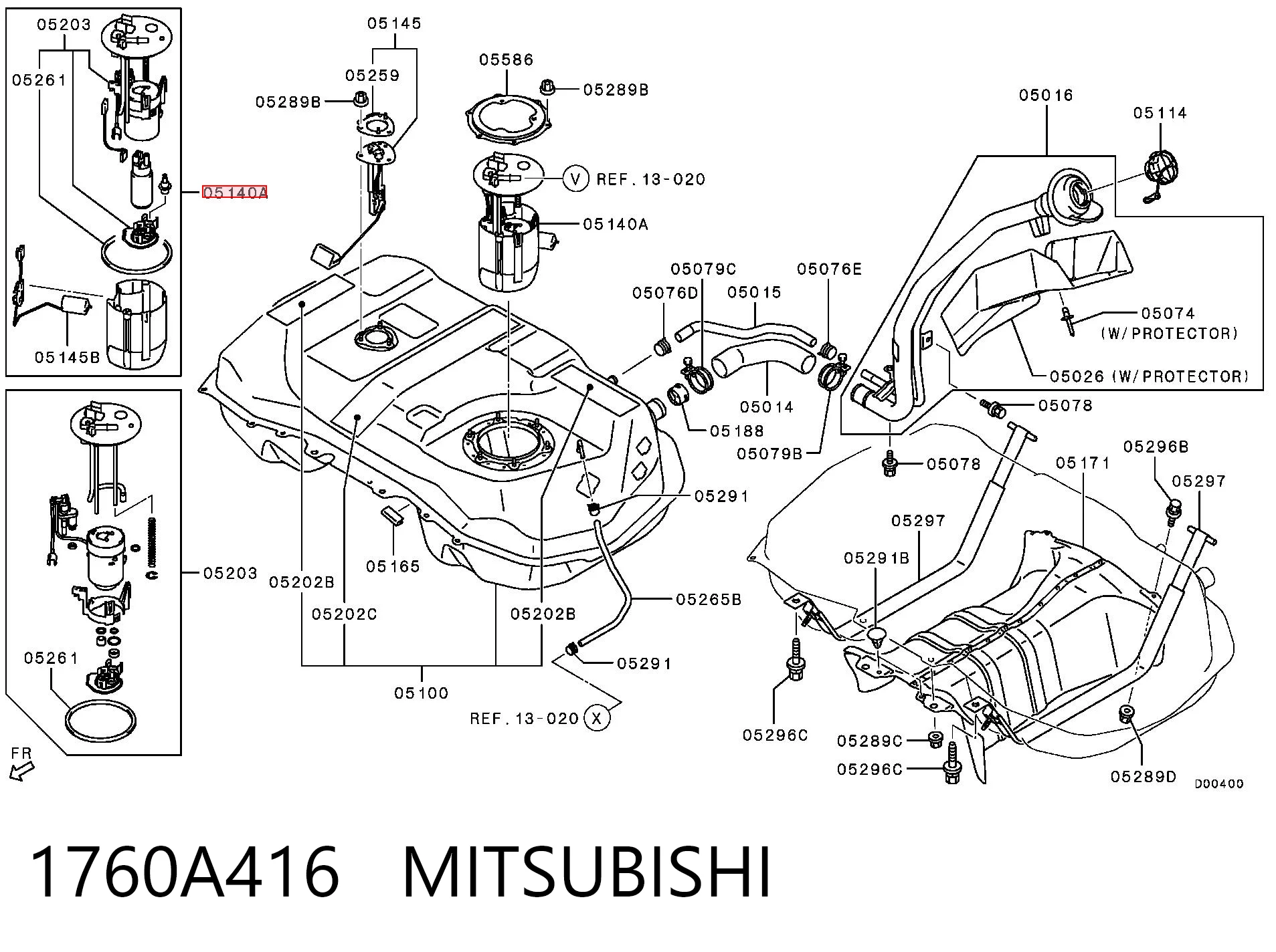 Moduł pompy paliwowej z czujnikiem poziomu paliwa do Mitsubishi Outlander III GF, GG