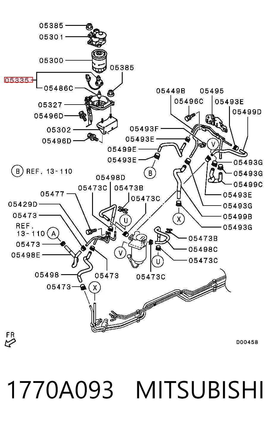 1770A093 Mitsubishi Czujnik poziomu wody w filtrze paliwa
