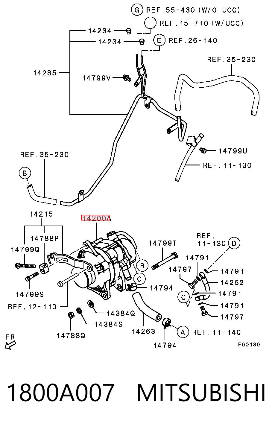 1800A007 Mitsubishi Alternator