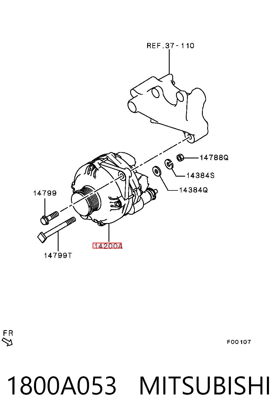 1800A053 Mitsubishi Alternator