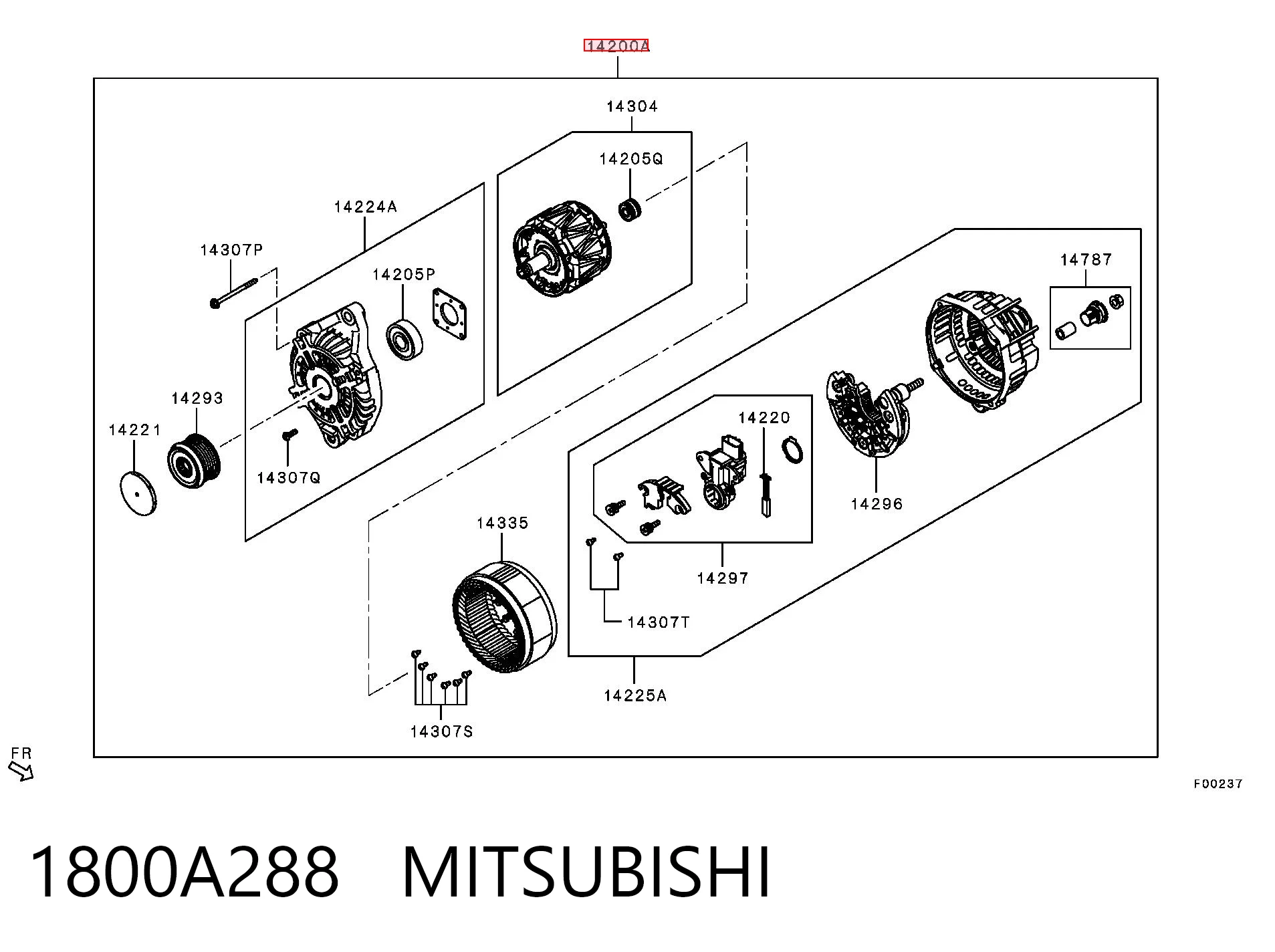 1800A288 Mitsubishi Alternator