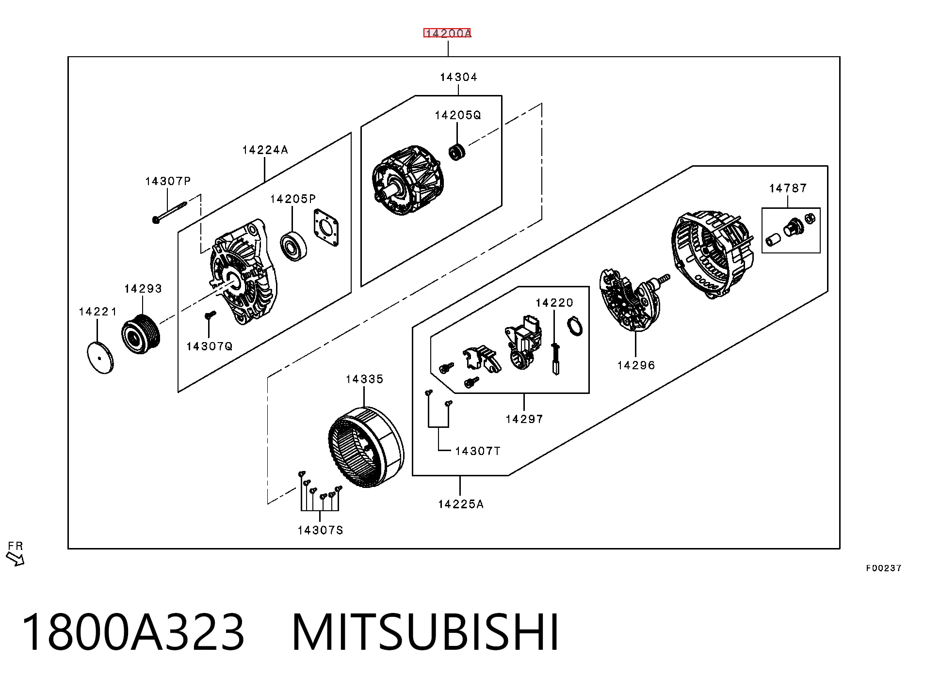 1800A323 Mitsubishi Alternator