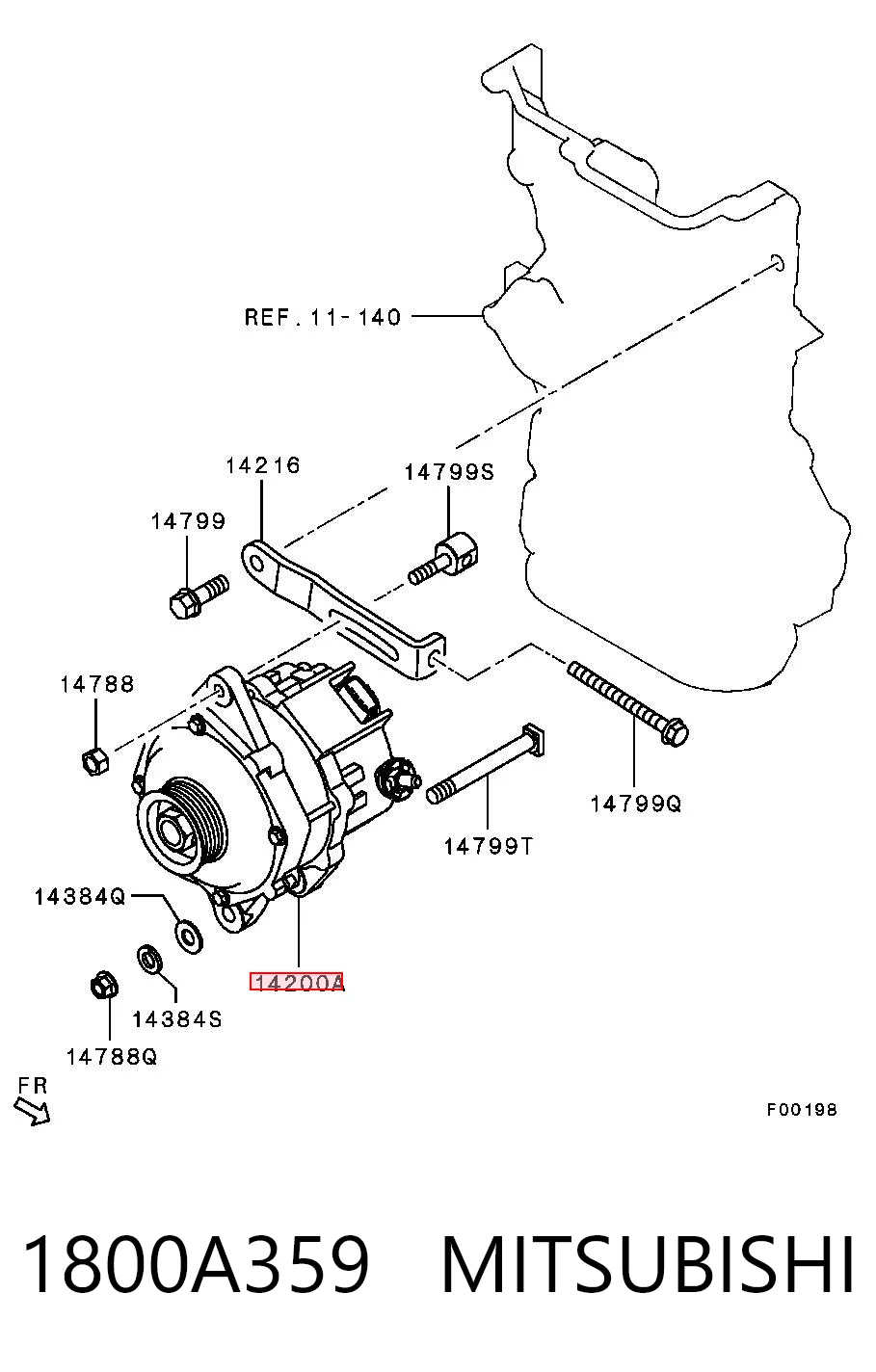 1800A359 Mitsubishi Alternator