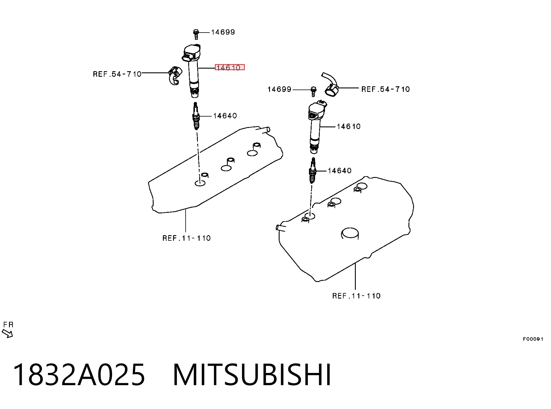 1832A025 Mitsubishi Cewka zapłonowa