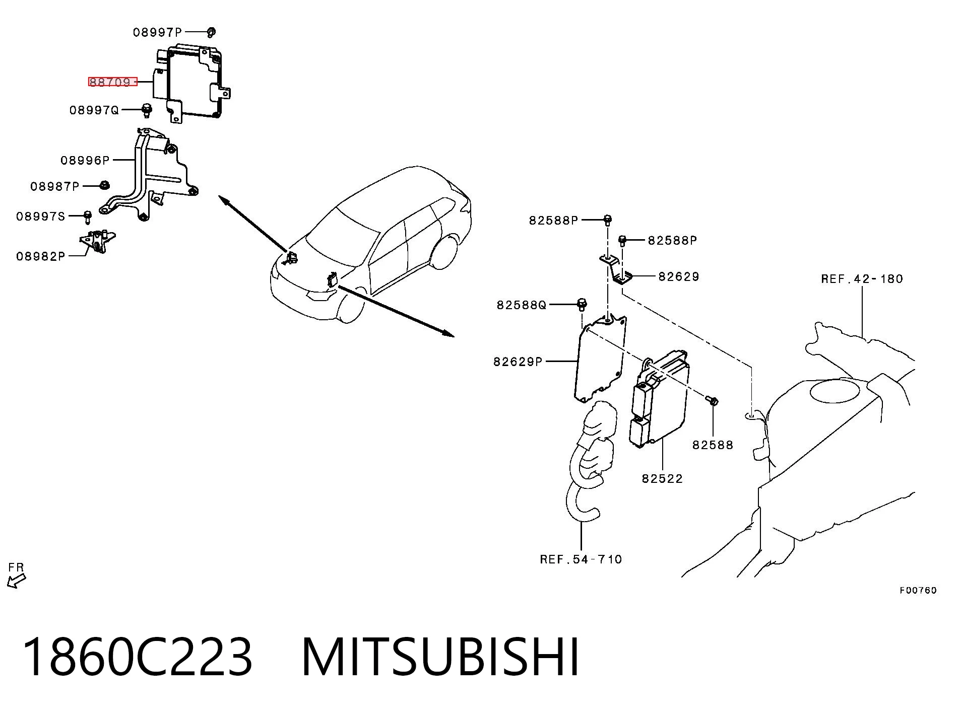 1860C223 Mitsubishi Sterownik automatycznej skrzyni biegów elektroniczny