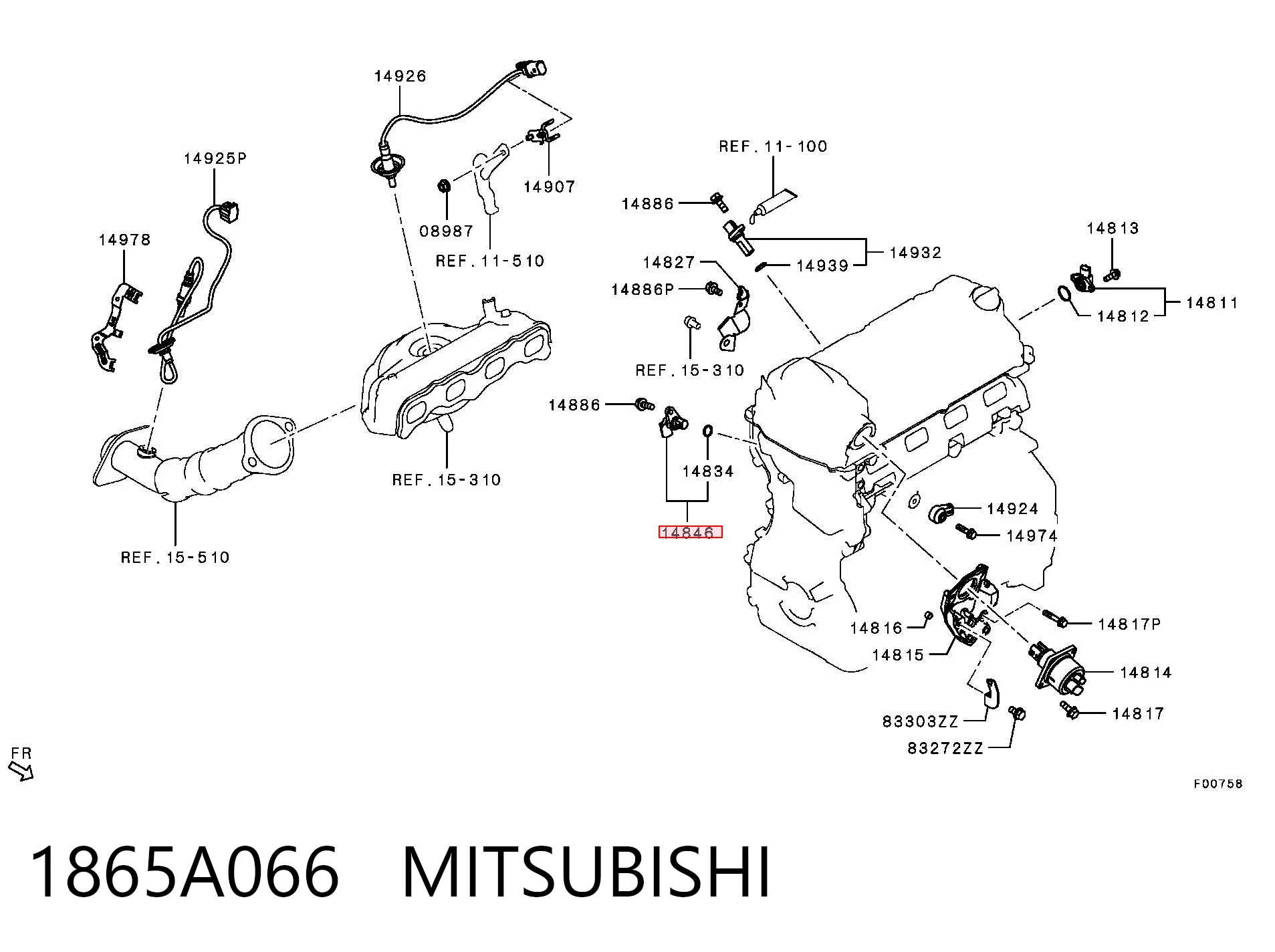 1865A066 Mitsubishi Czujnik położenia wałka rozrządu