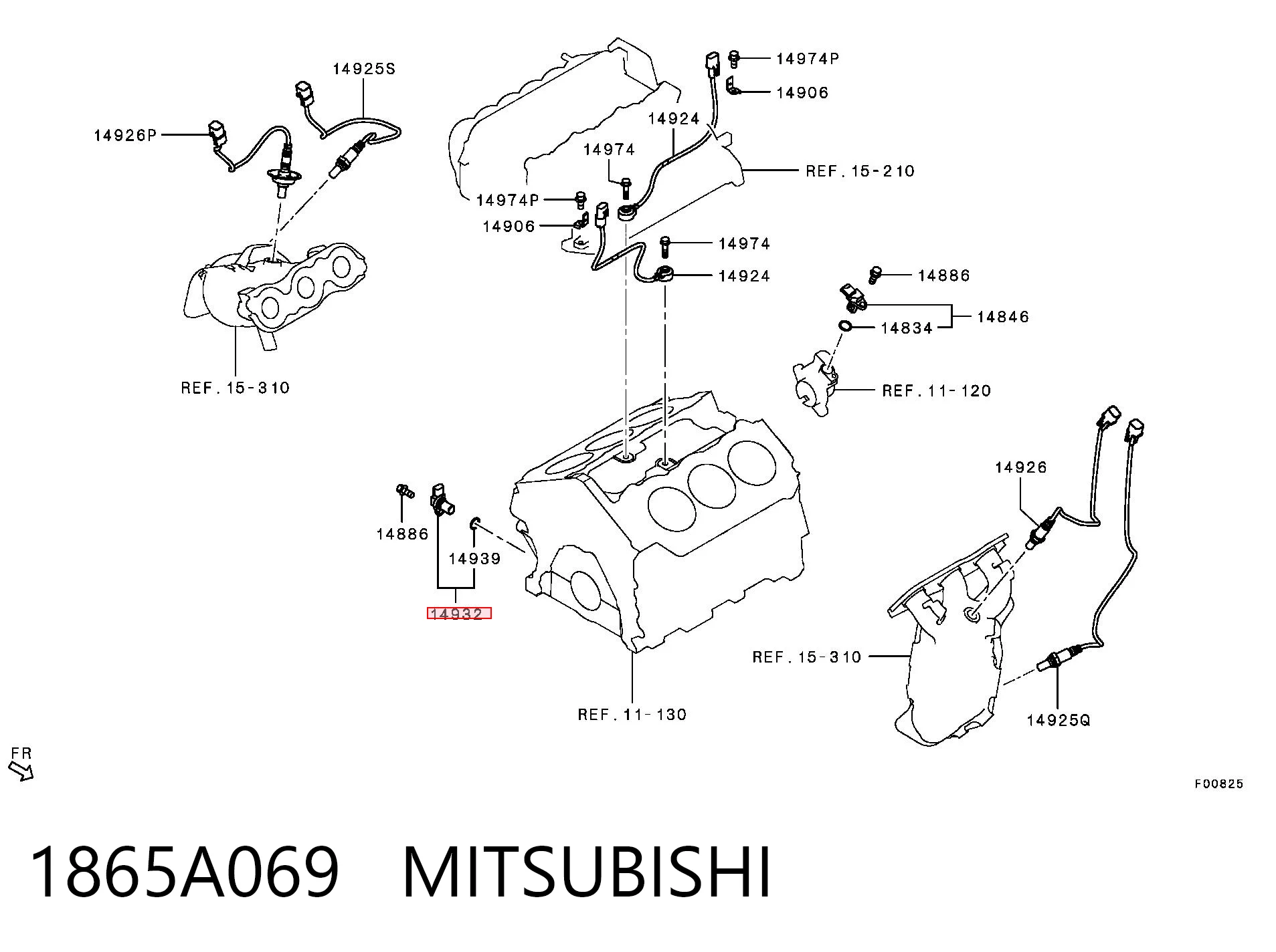 1865A069 Mitsubishi Czujnik położenia wału korbowego