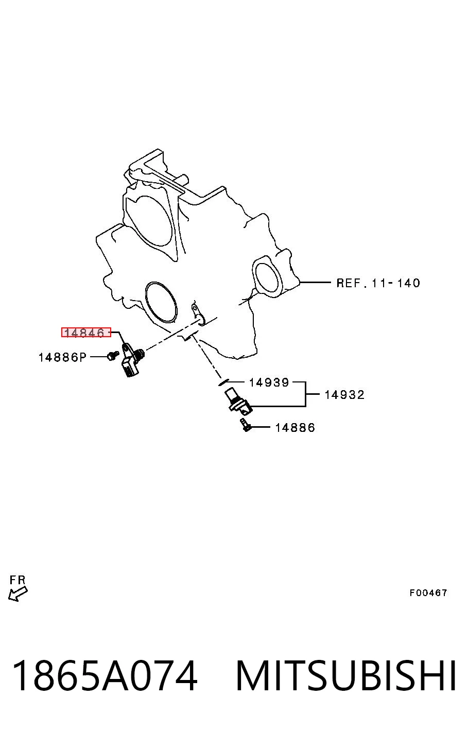 1865A074 Mitsubishi Czujnik położenia wału korbowego