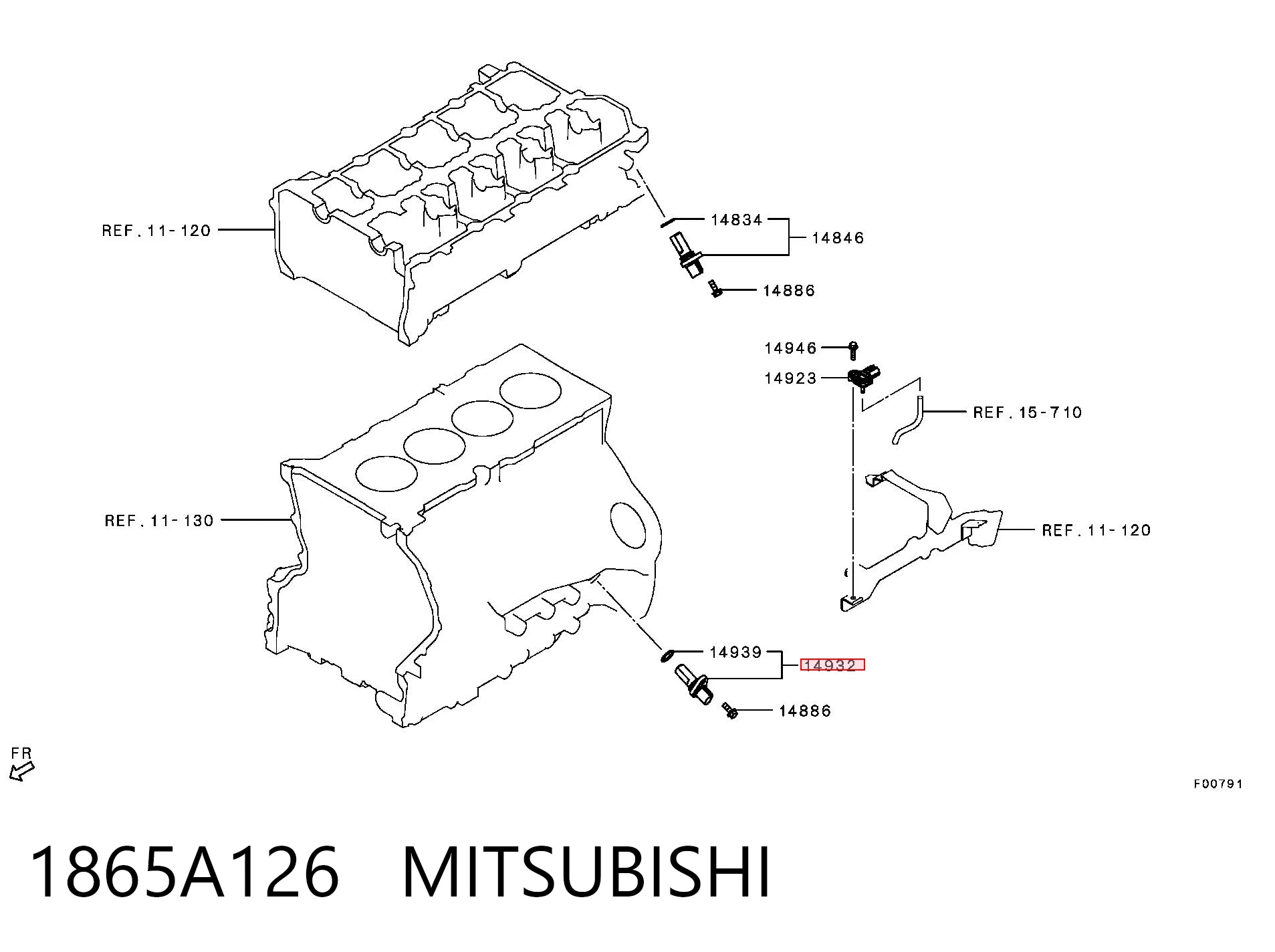 1865A126 Mitsubishi Czujnik położenia wału korbowego