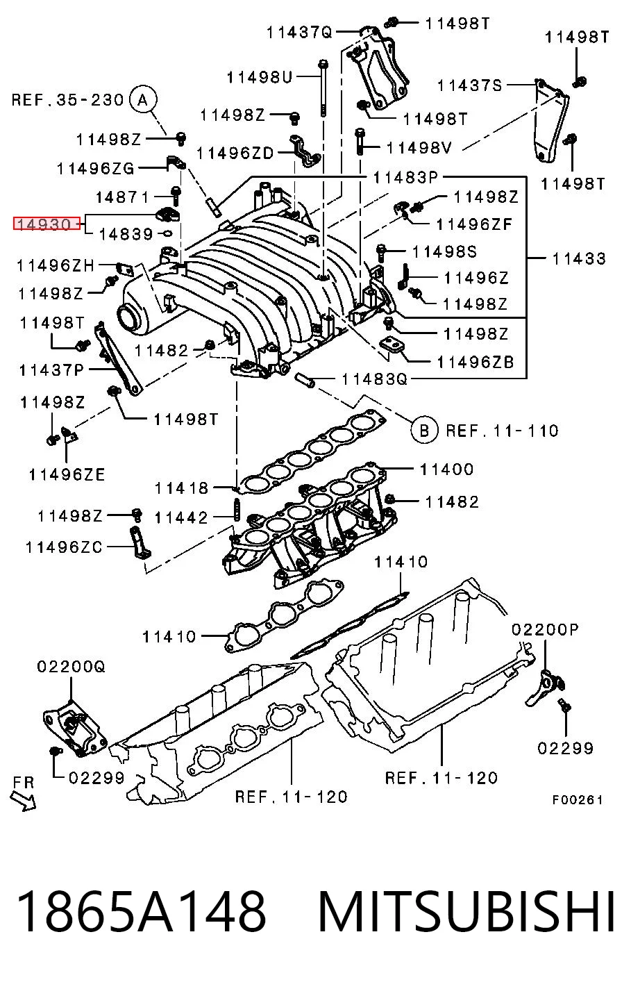 1865A148 Mitsubishi Czujnik ciśnienia w kolektorze ssącym, MAP