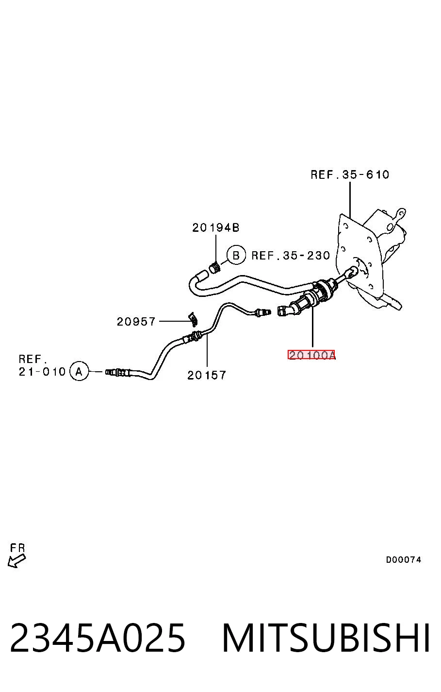 2345A025 Mitsubishi Cylinder sprzęgła główny