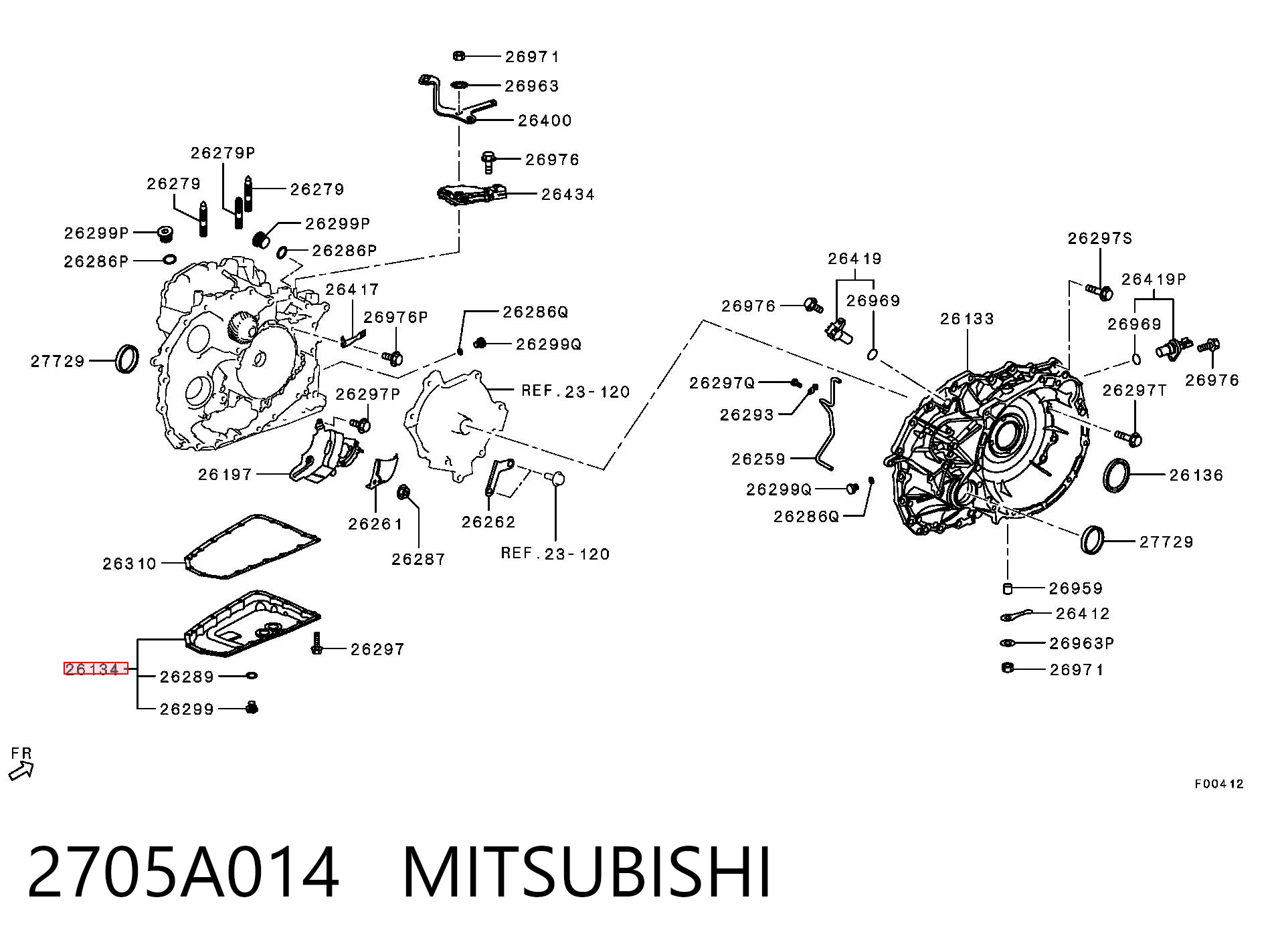 2705A014 Mitsubishi Miska automatycznej skrzyni biegów