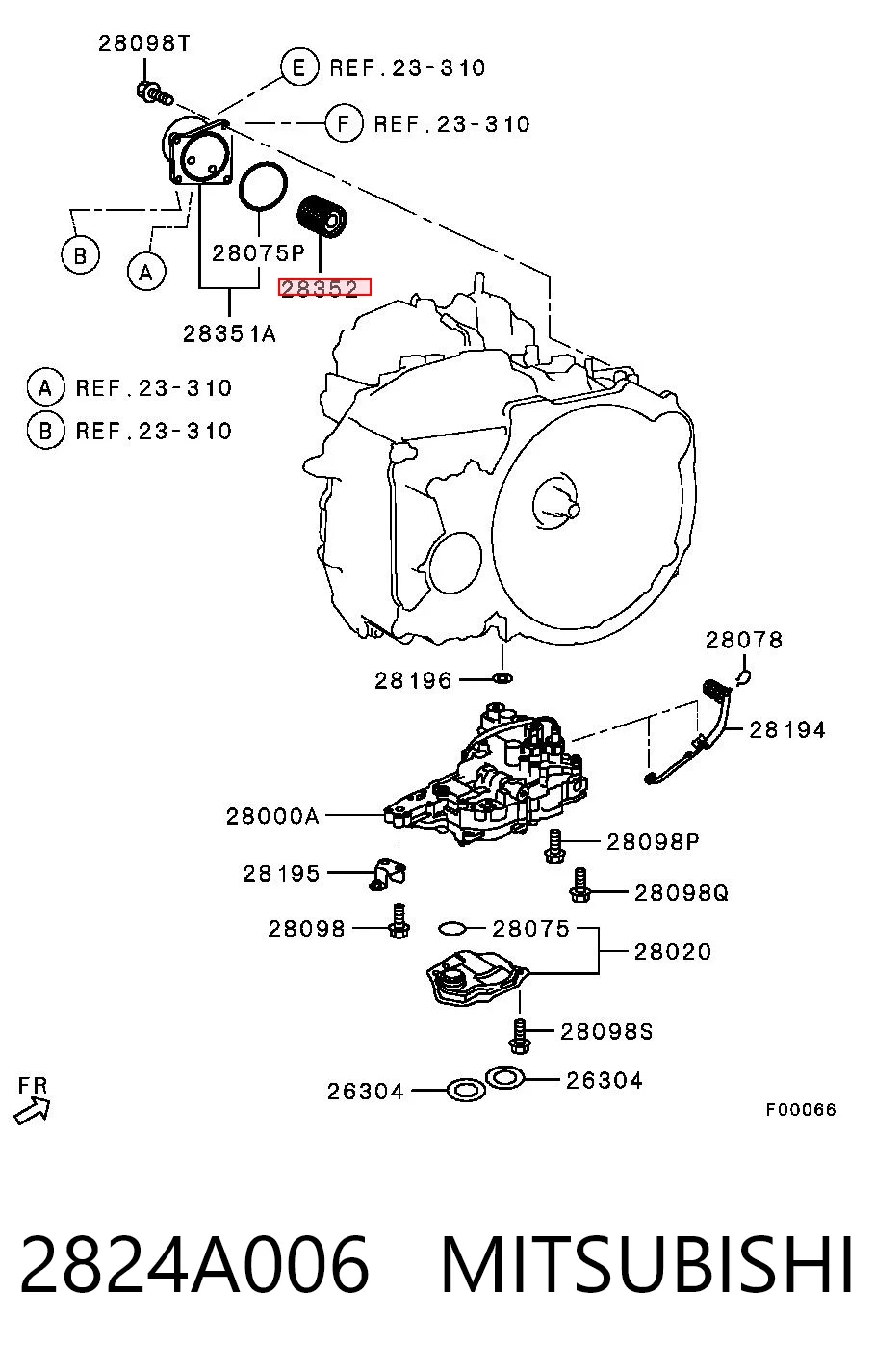 2824A006 Mitsubishi Filtr automatycznej skrzyni biegów