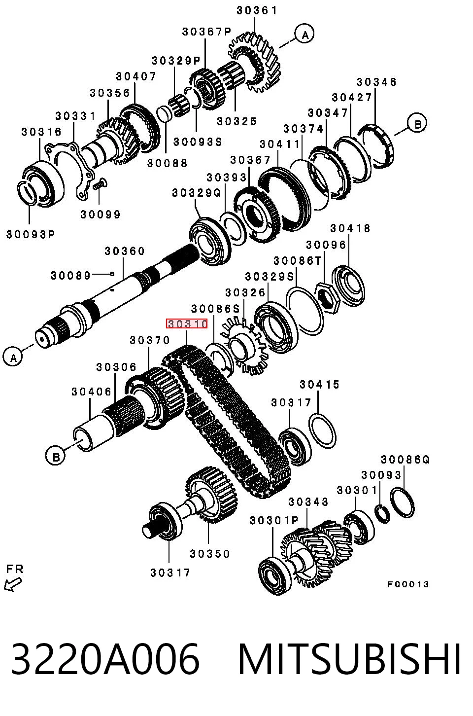 3220A006 Mitsubishi Łańcuch napędowy skrzyni rozdzielczej