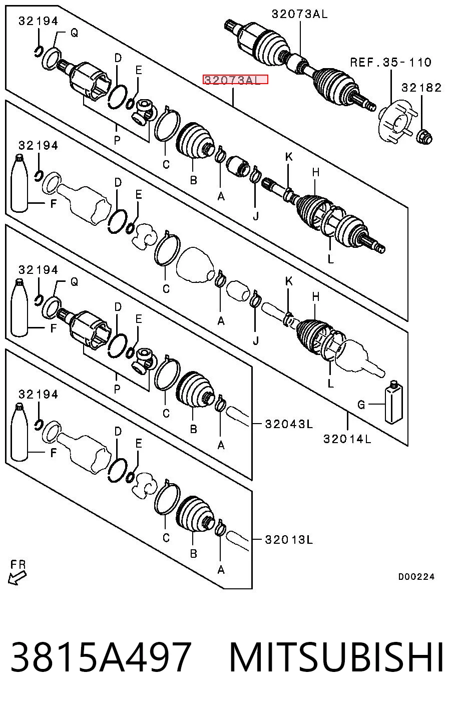 Do koszyka Półoś napędowa przednia lewa Mitsubishi Lancer X CY_A, CZ_A