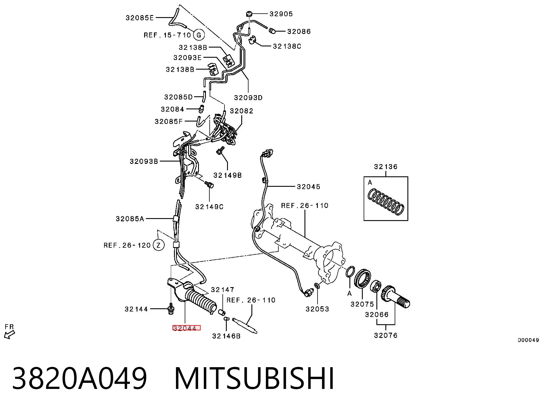 3820A049 Mitsubishi Ruchoma tuleja sprzęgła alternatora