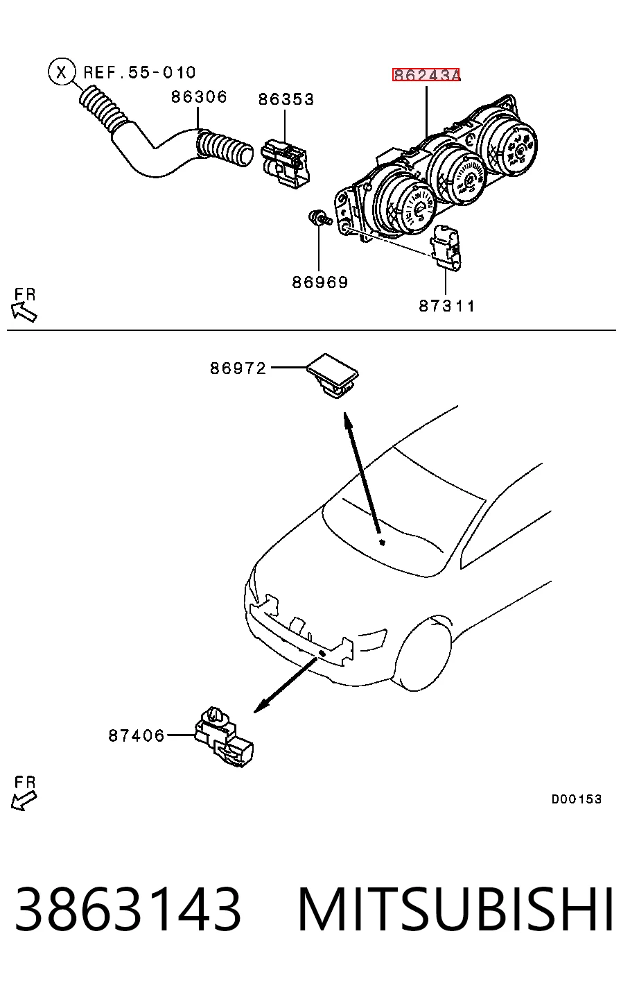 Sterownik trybów ogrzewania/klimatyzacji do Mitsubishi Lancer X CY_A, CZ_A