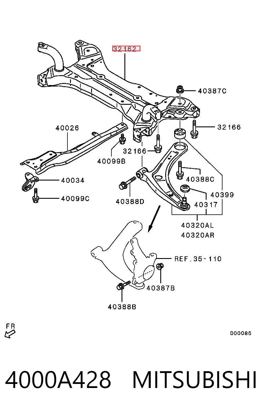 4000A428 Mitsubishi Korpus osi przedniej