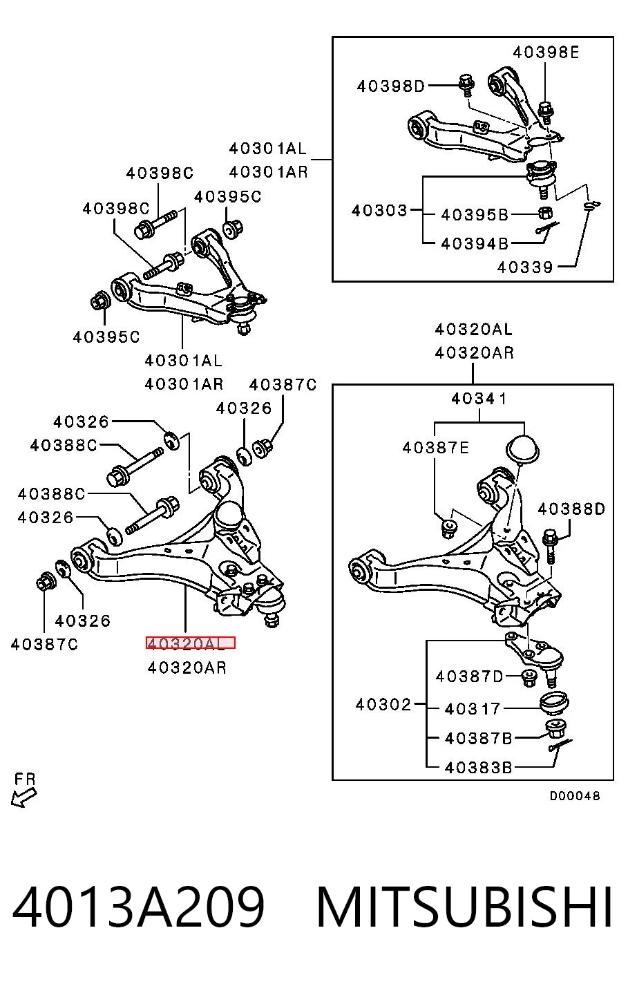 Do koszyka Wahacz zawieszenia przedniego dolny lewy Mitsubishi Pajero IV LONG V90