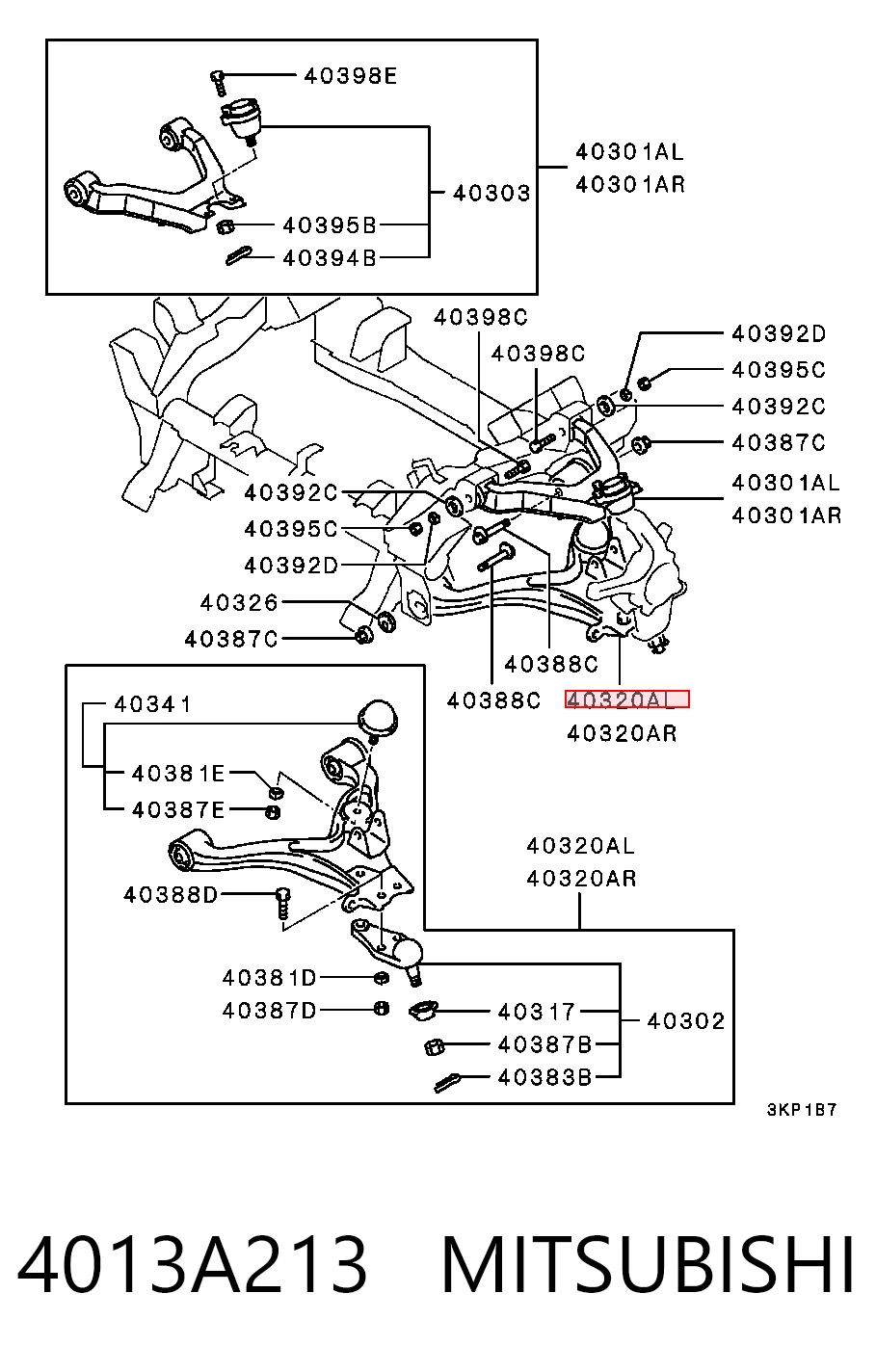  Wahacz zawieszenia przedniego dolny lewy Mitsubishi Pajero 3