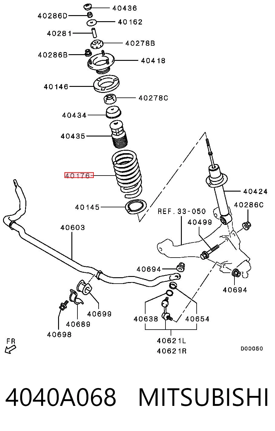 Do koszyka Sprężyna przednia Mitsubishi Pajero IV SHORT V80