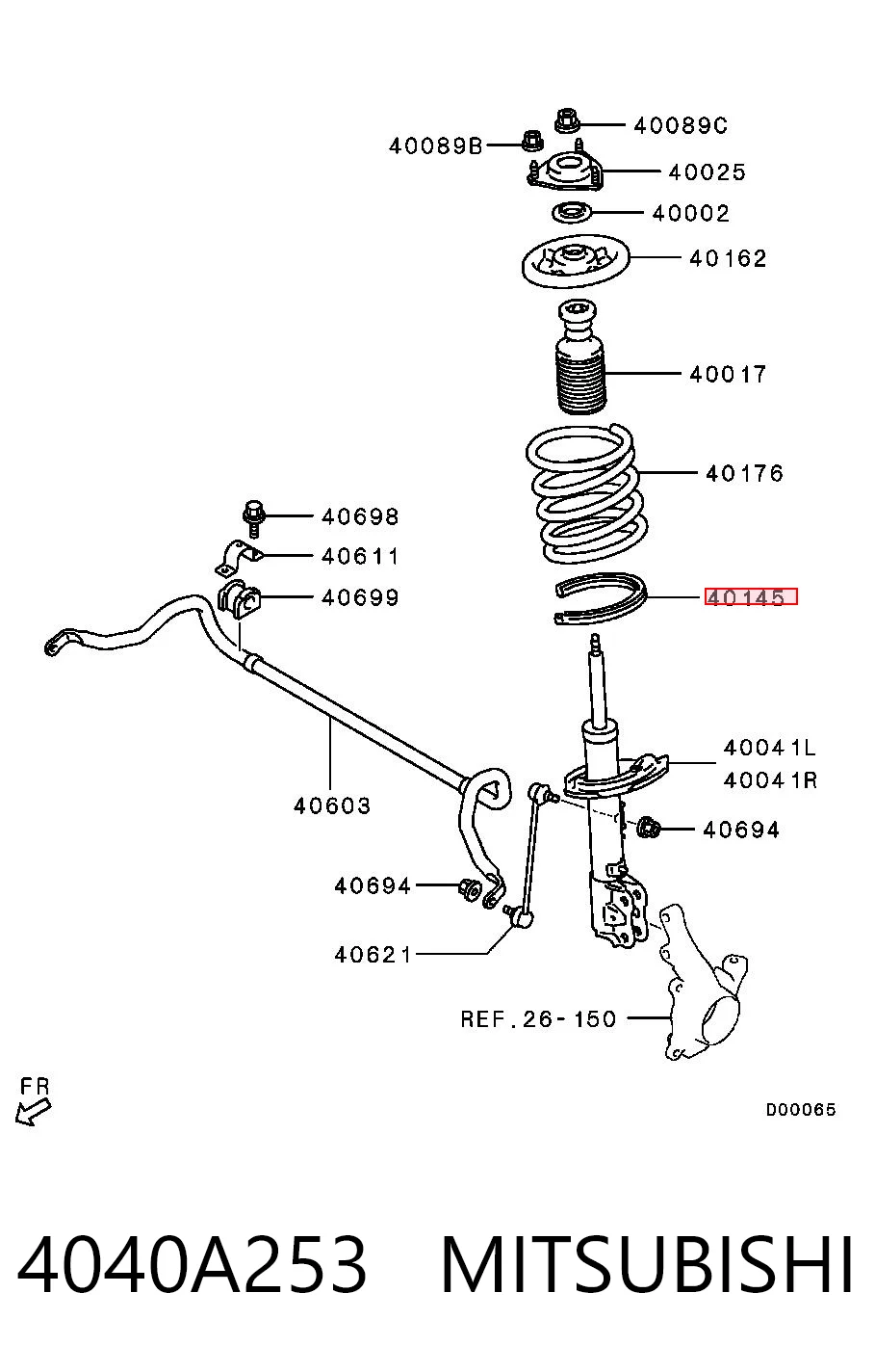 4040A253 Mitsubishi Pierścień gumowy sprężyny przedniej dolny