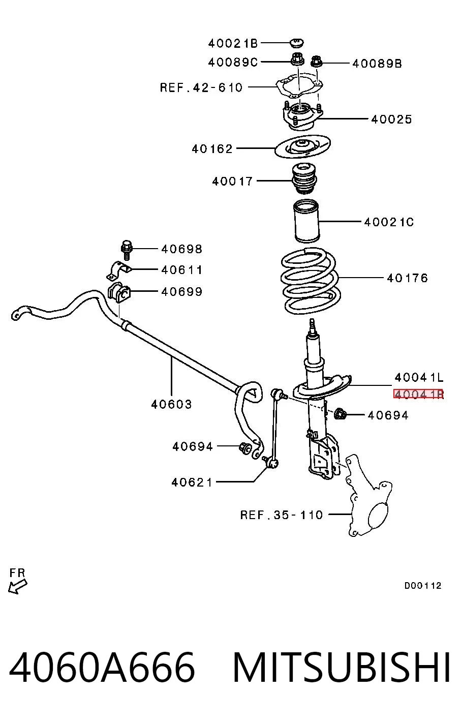 4060A562 Chrysler Amortyzator przedni prawy
