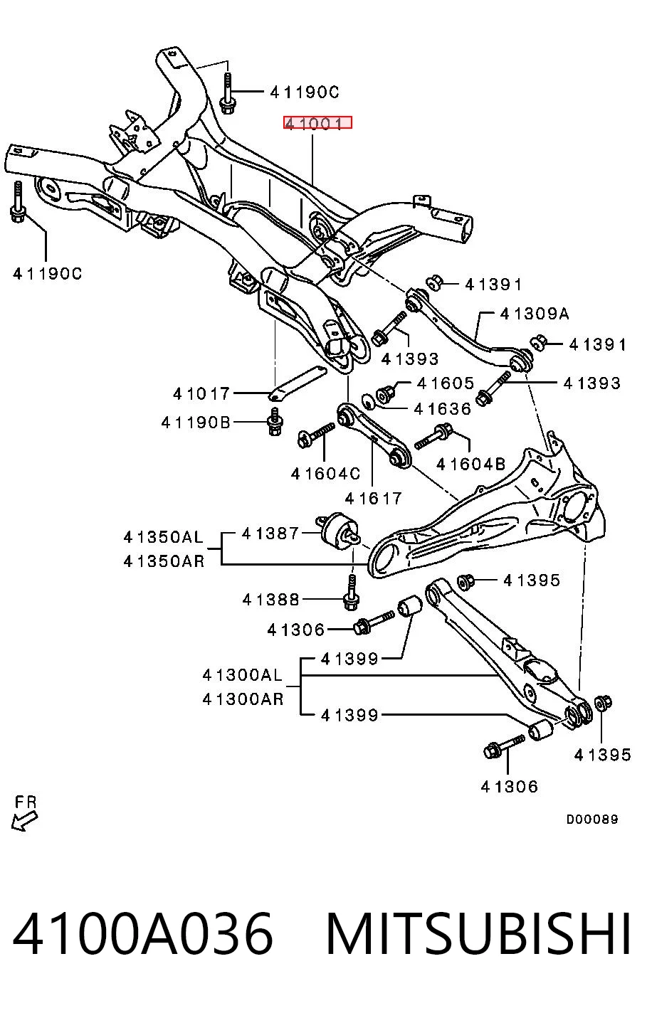 4100A036 Mitsubishi Korpus osi tylnej