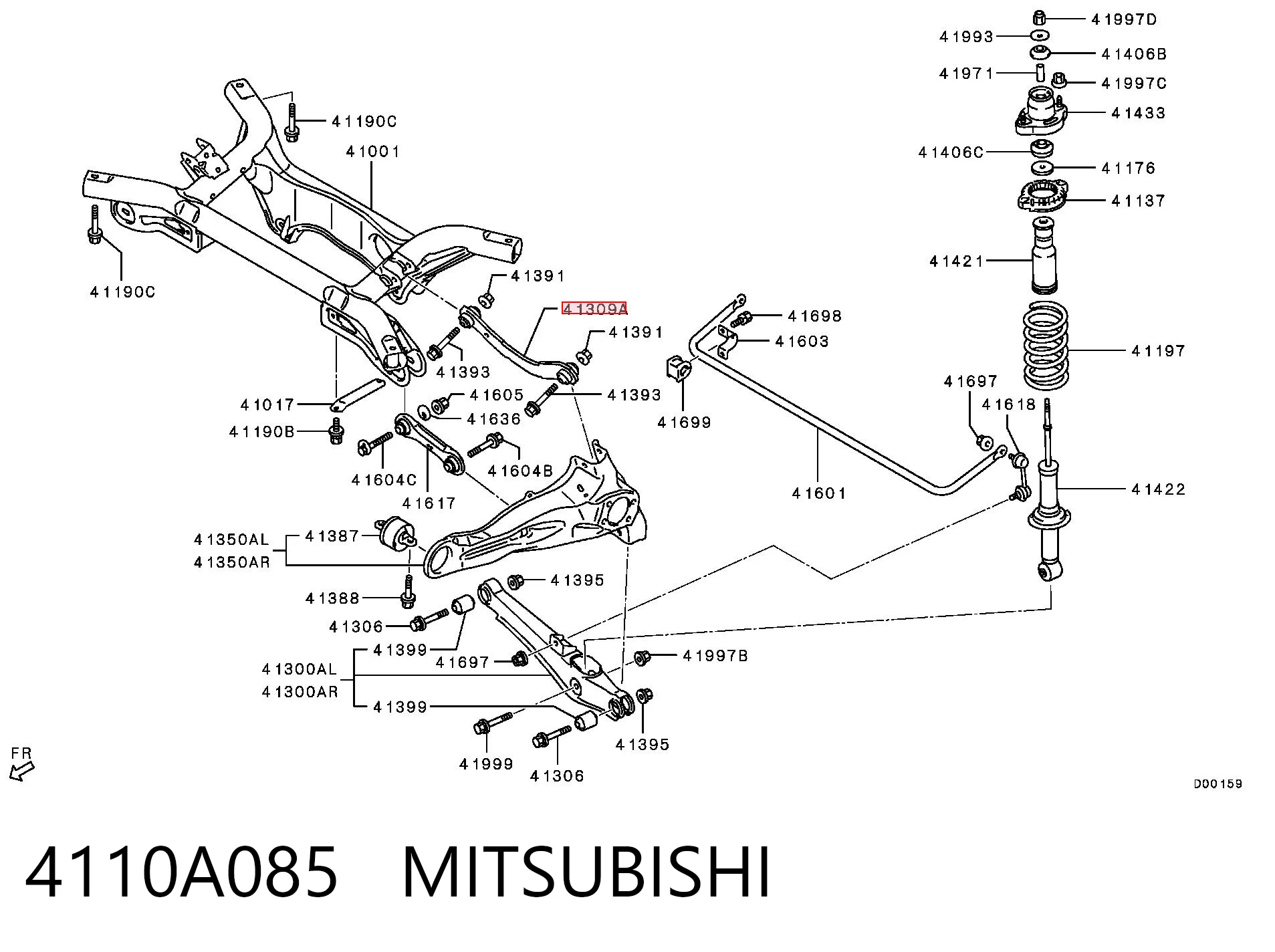 4110A085 Mitsubishi Wahacz zawieszenia tylnego górny lewy/prawy