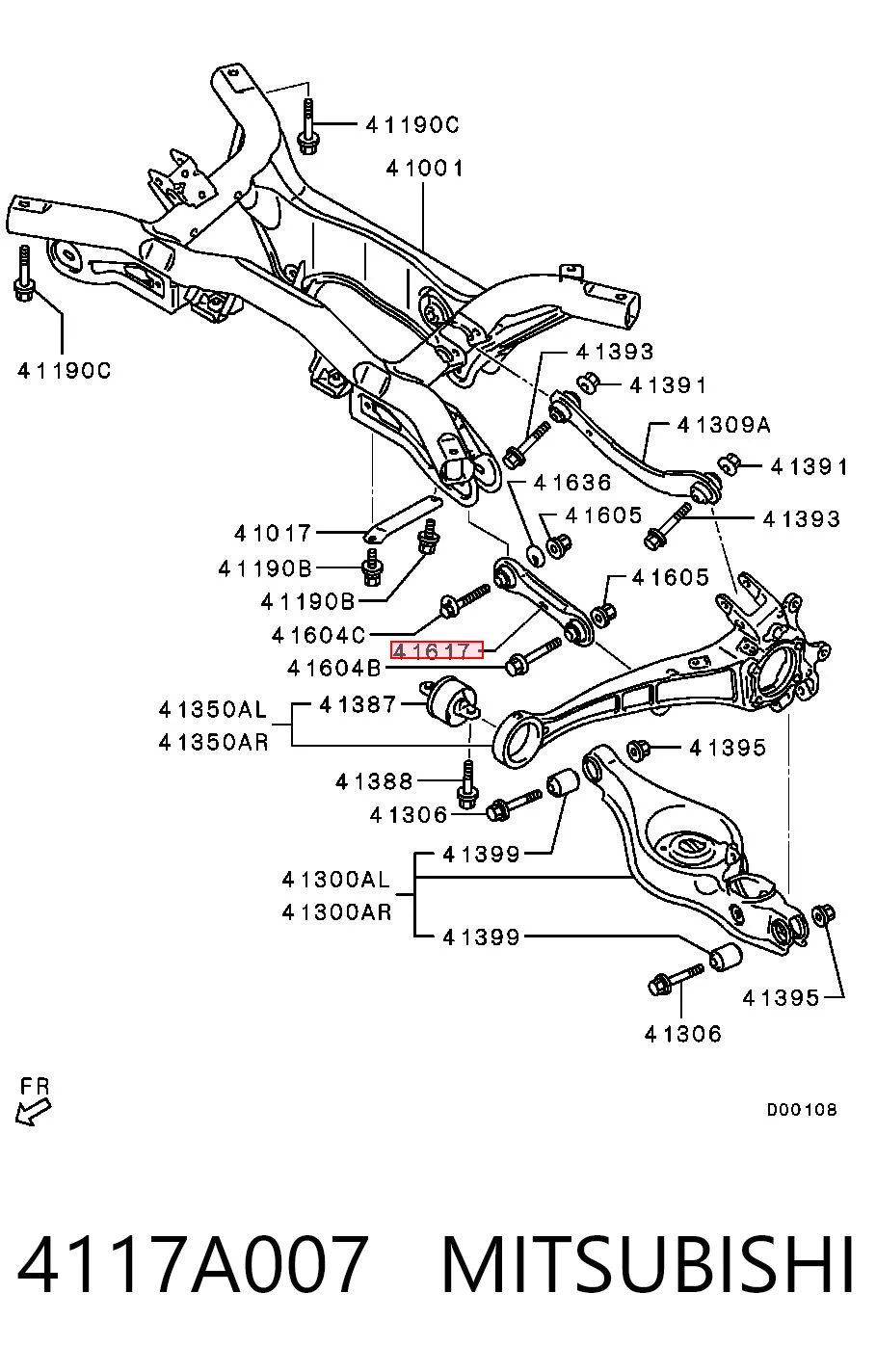 4117A007 Mitsubishi Drążek poprzeczny zawieszenia tylnego