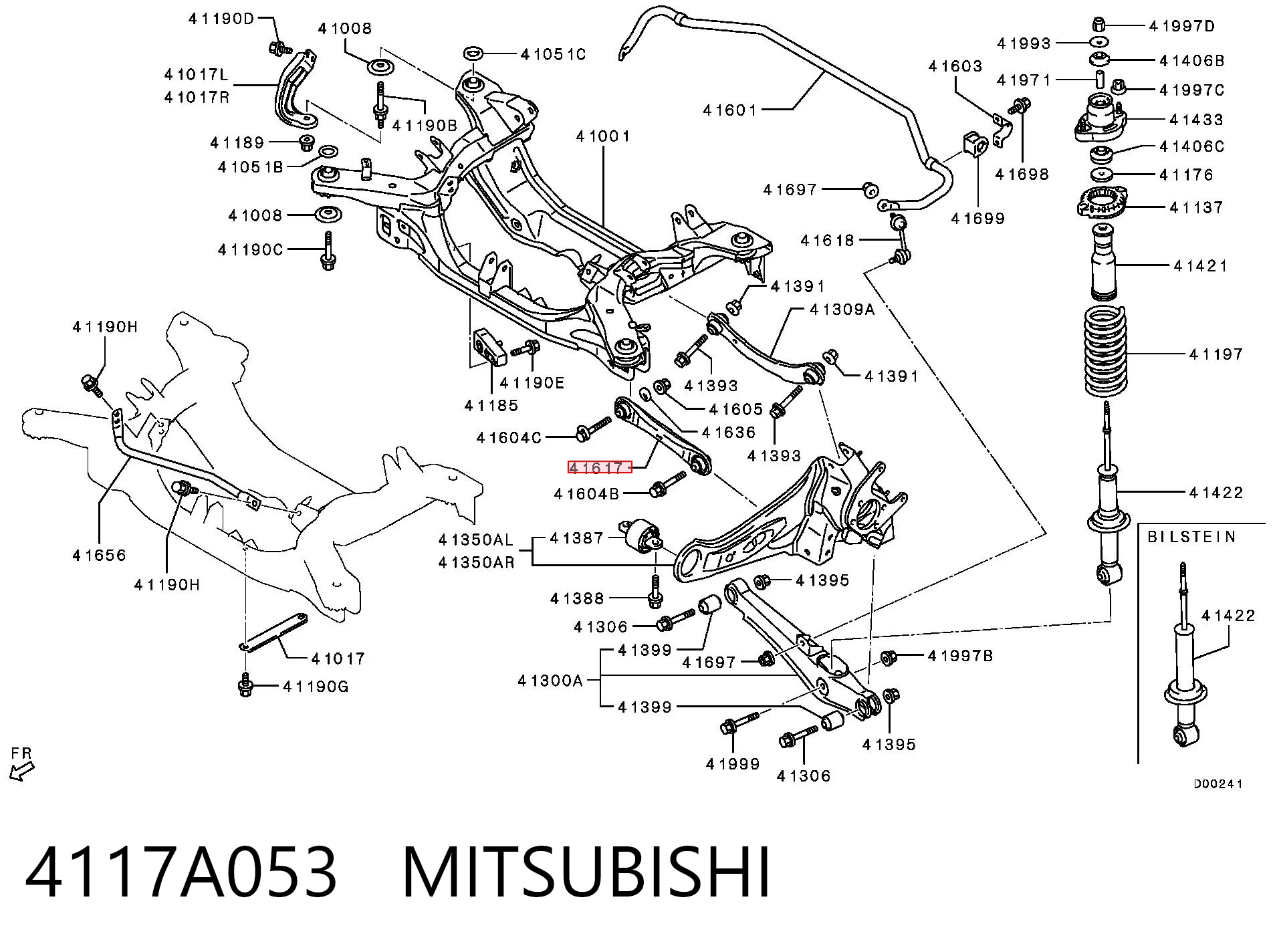 4117A053 Mitsubishi Wahacz zawieszenia tylnego poprzeczny