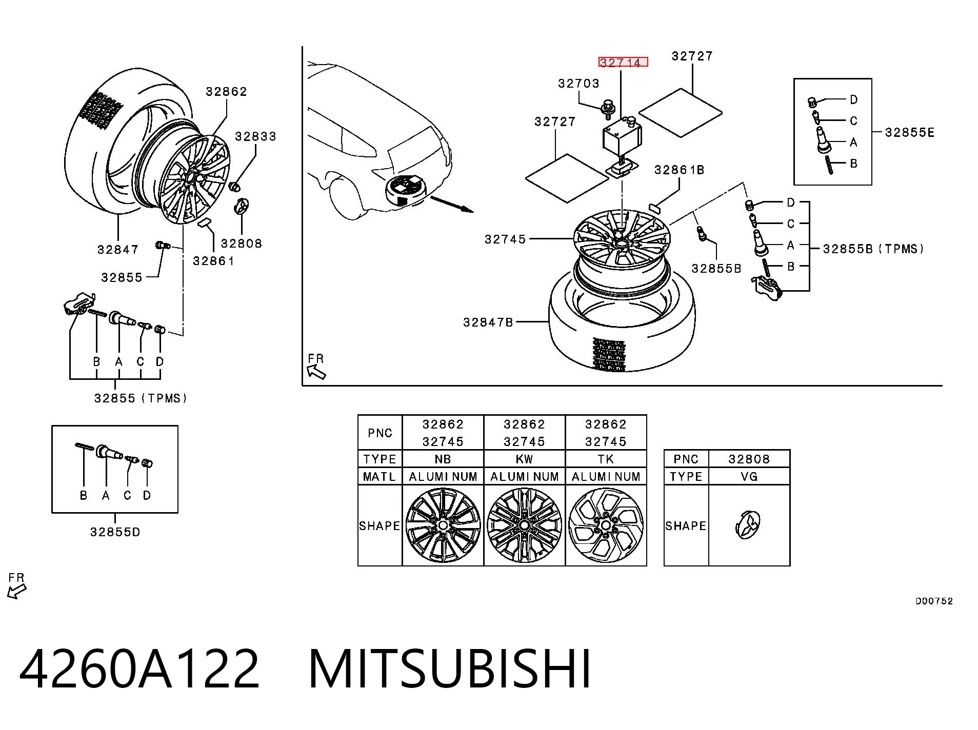 4260A122 Mitsubishi Wciągarka koła zapasowego
